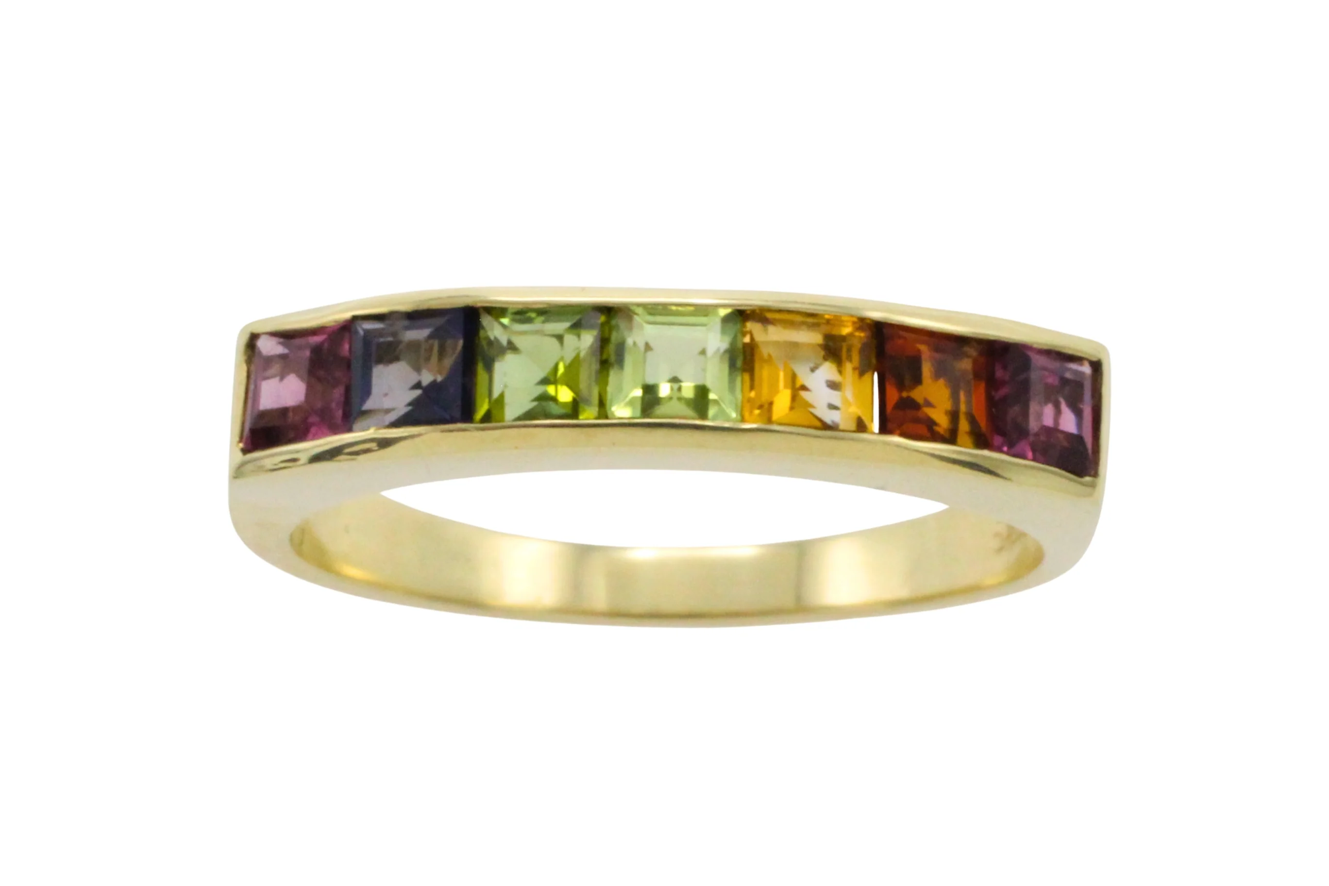 Multi gem ring in 14 carat gold - Image 3