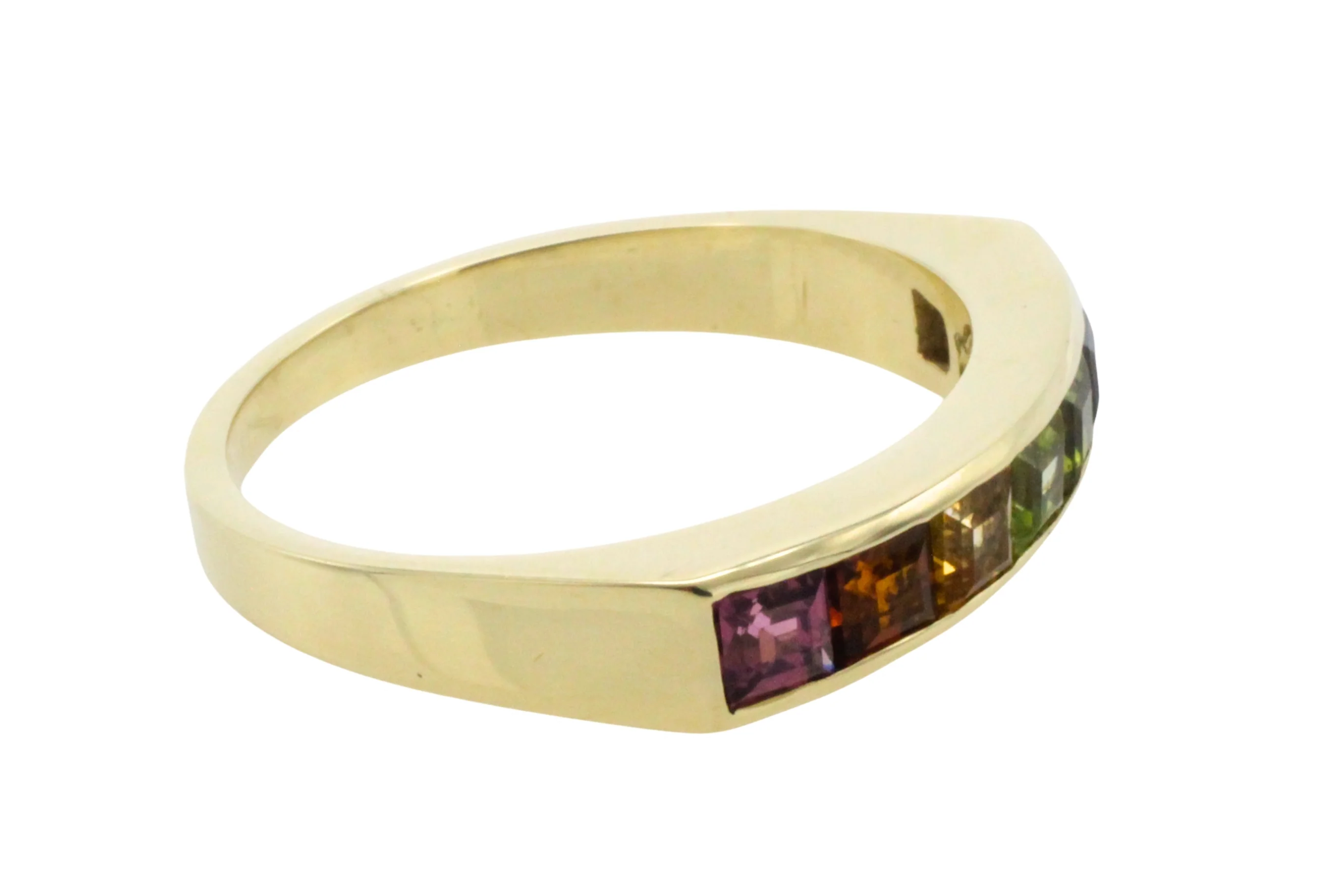 Multi gem ring in 14 carat gold - Image 5