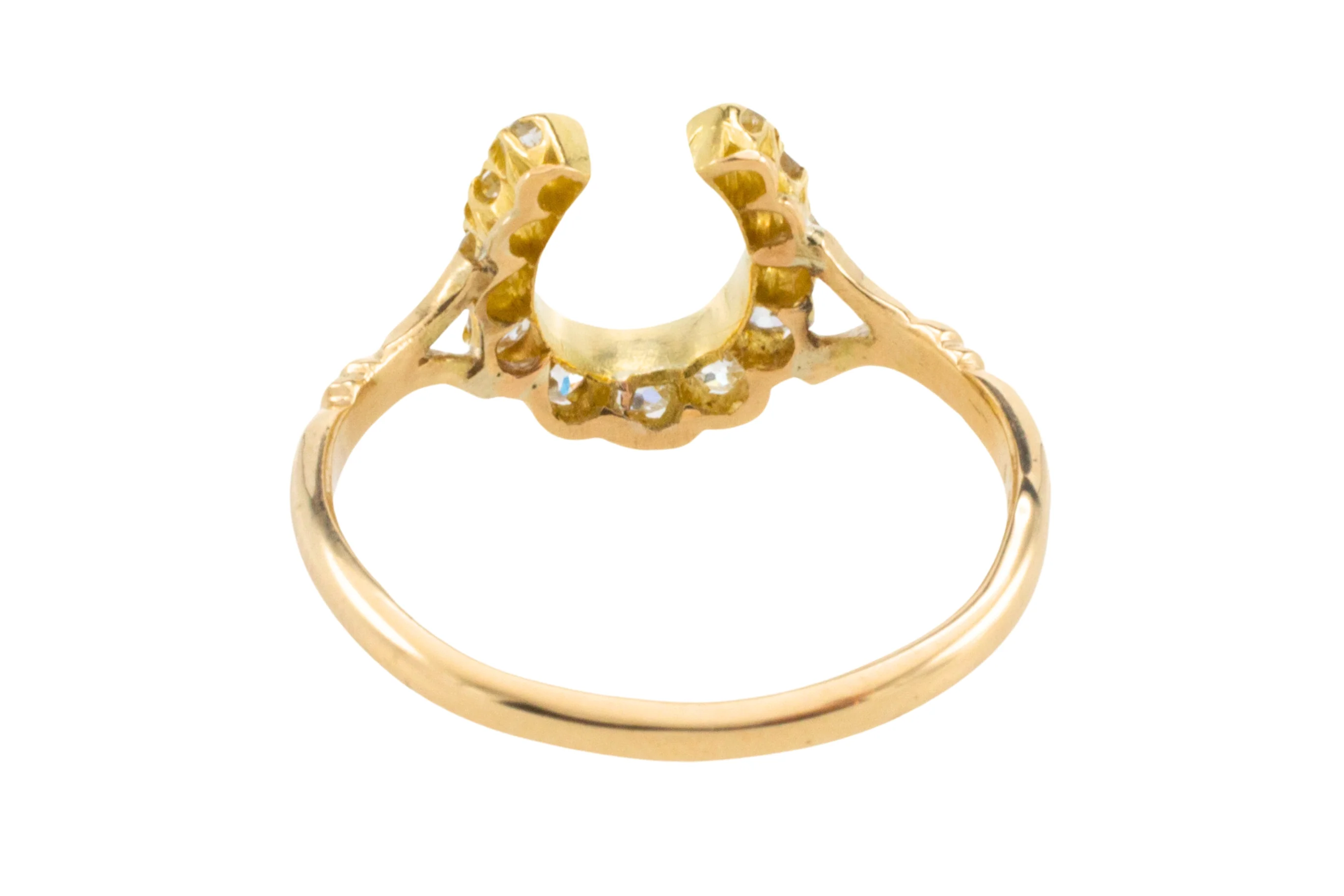 Old cut diamond horseshoe ring - Image 4