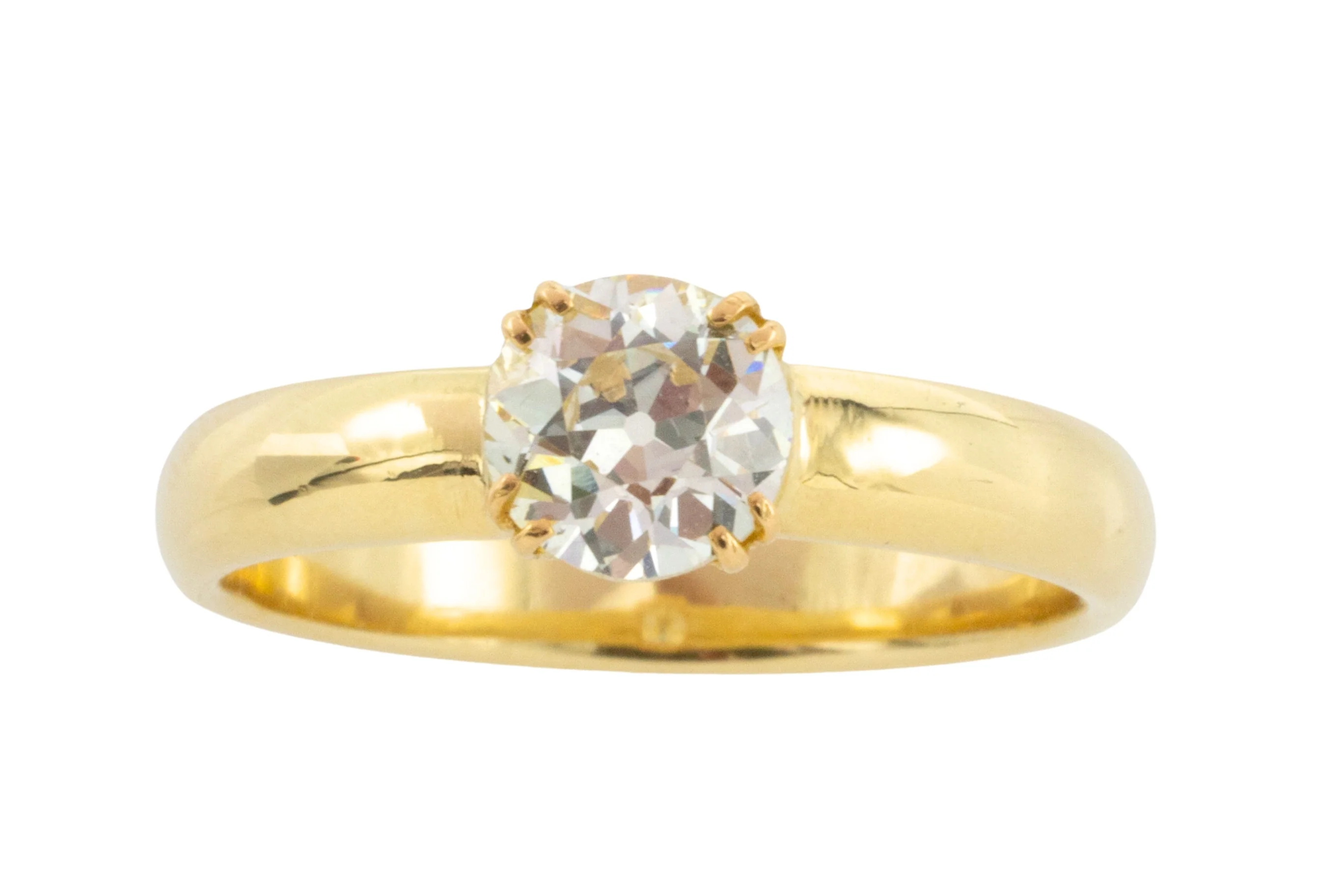 Old cut diamond solitaire ring in 18 carat gold - Image 2