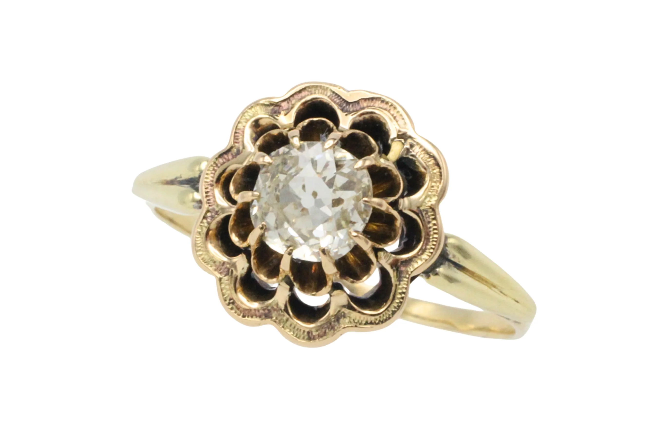Old mine cut diamond ring - Image 5