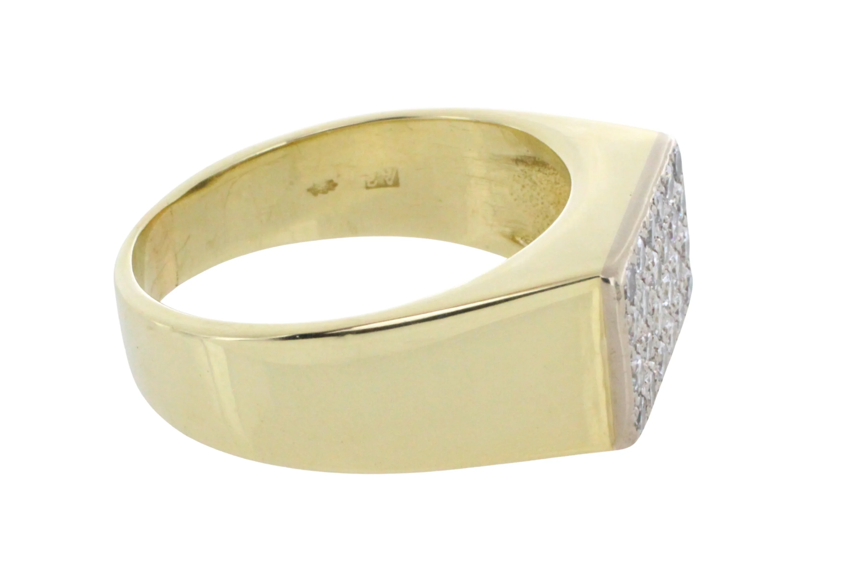 Pave set diamond ring in 14 carat gold - Image 4