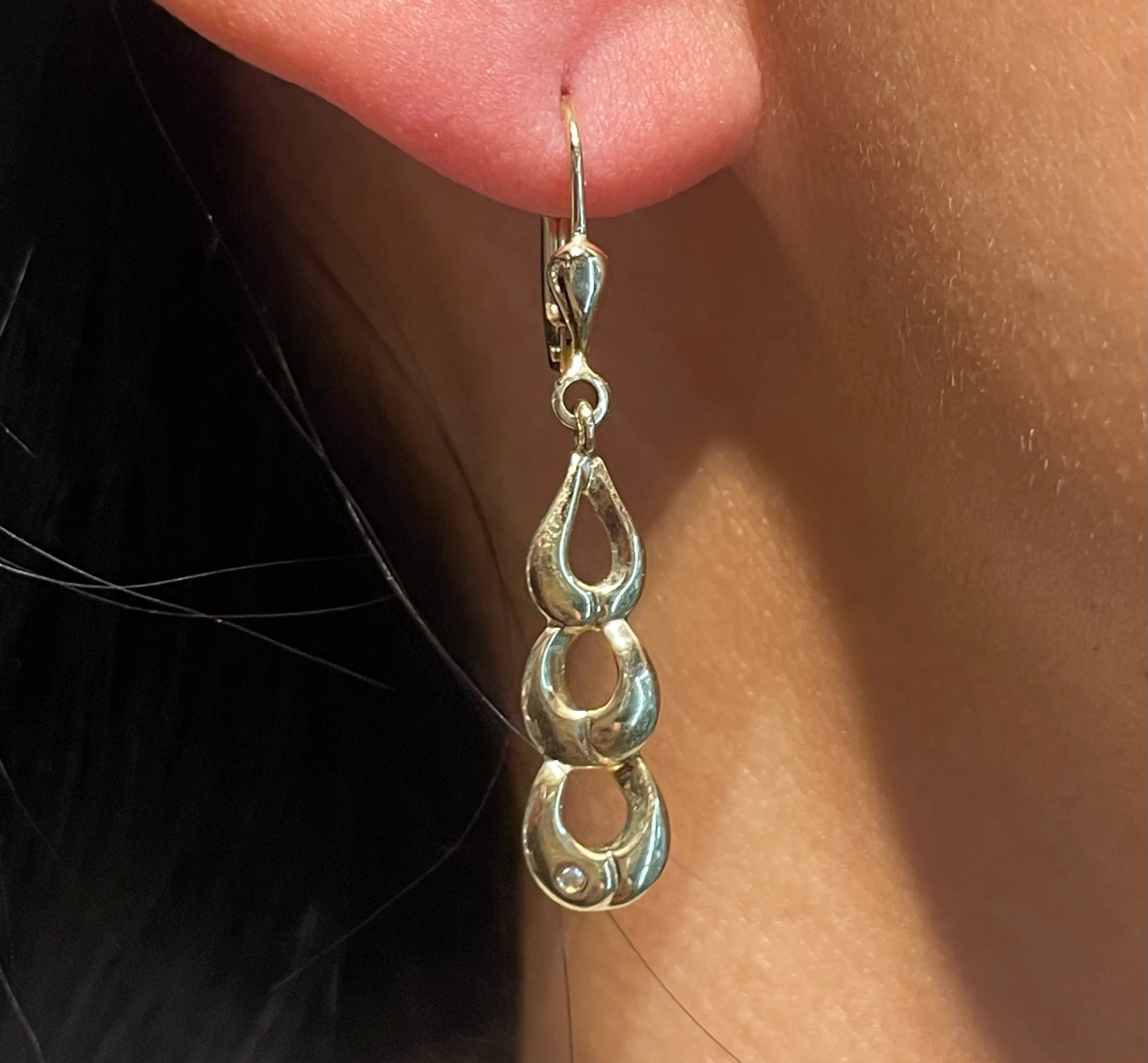 Pendant earrings with diamond - Image 5
