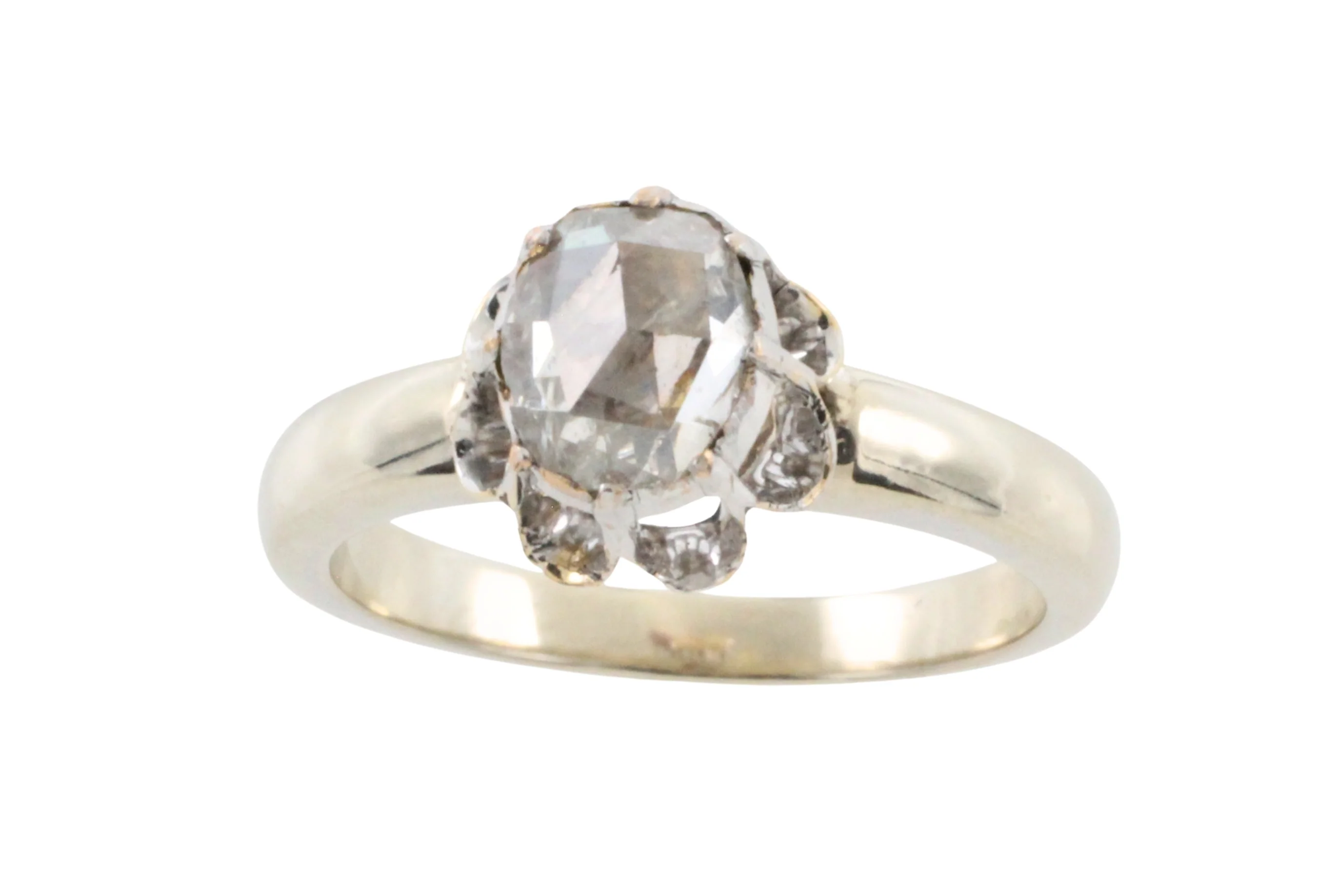 Rose diamond ring in 14 carat gold - Image 2