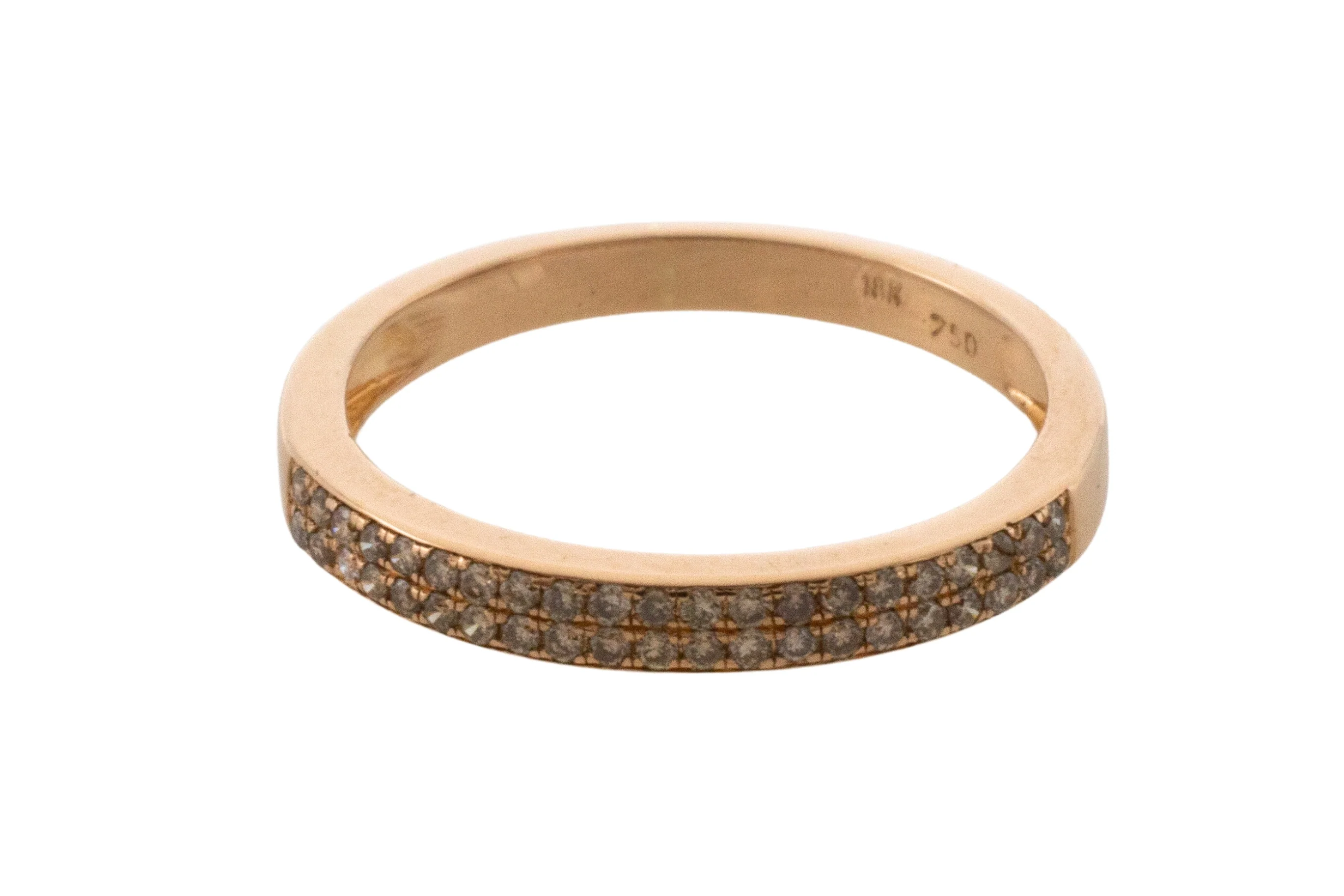 Rose gold half eternity band with diamonds - Image 3