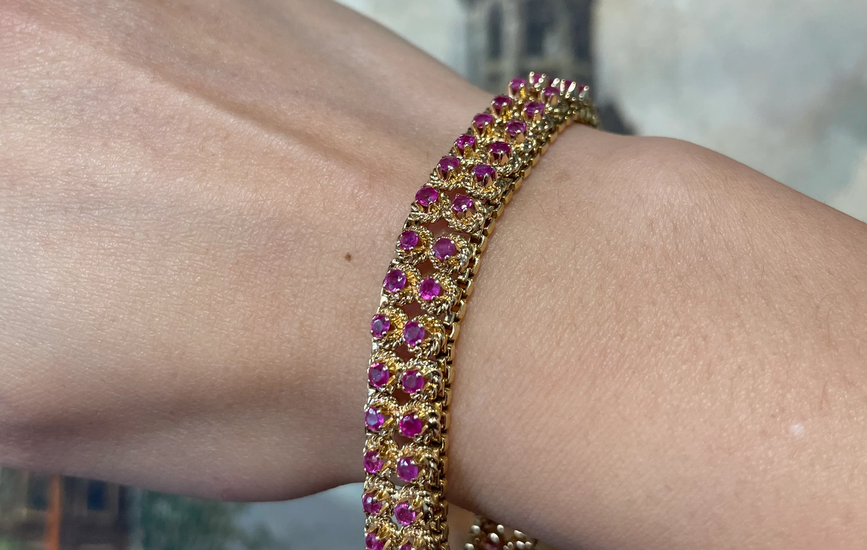 Ruby bracelet in 18 carat gold - Image 7
