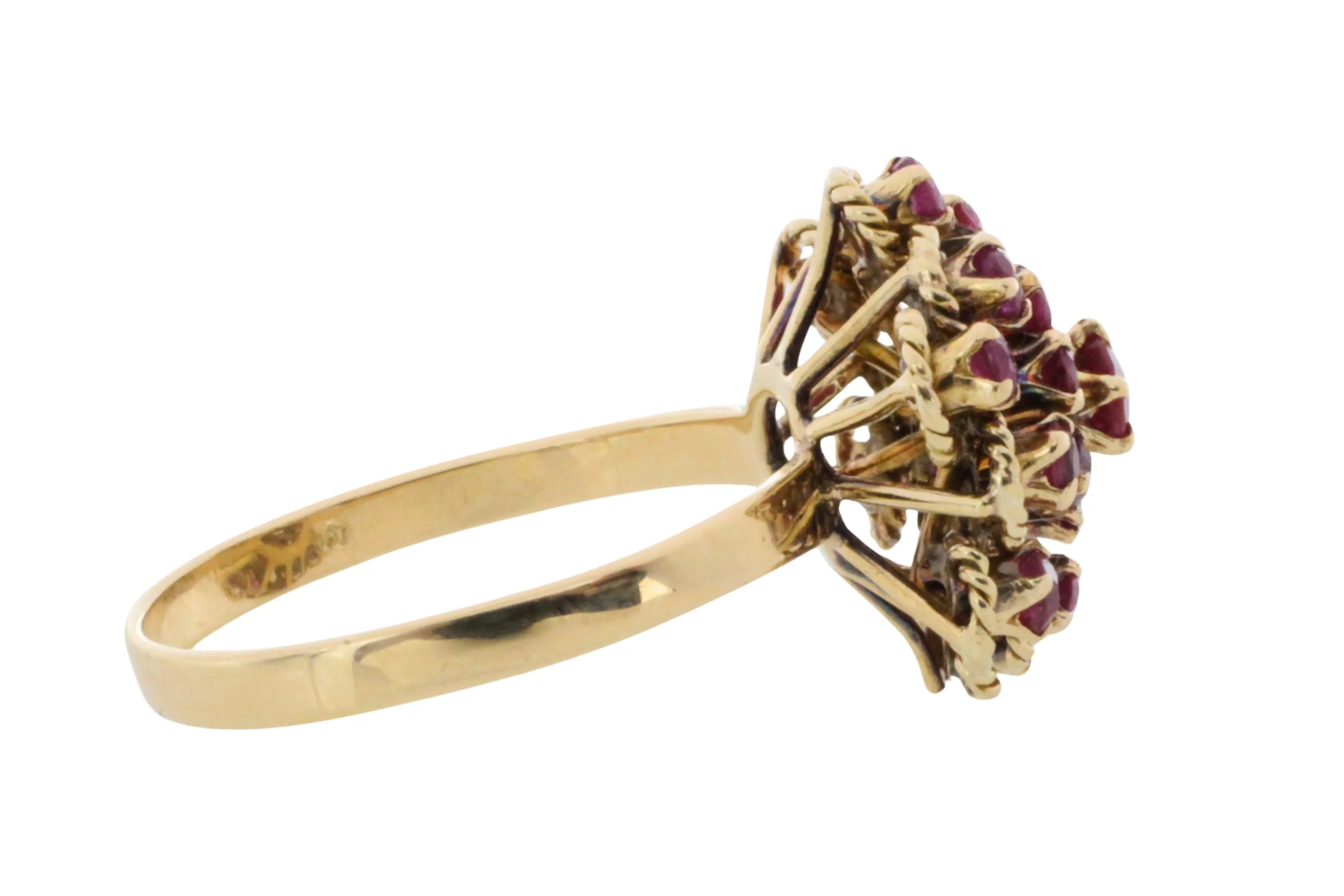 Ruby cluster ring in 18 carat gold - Image 6