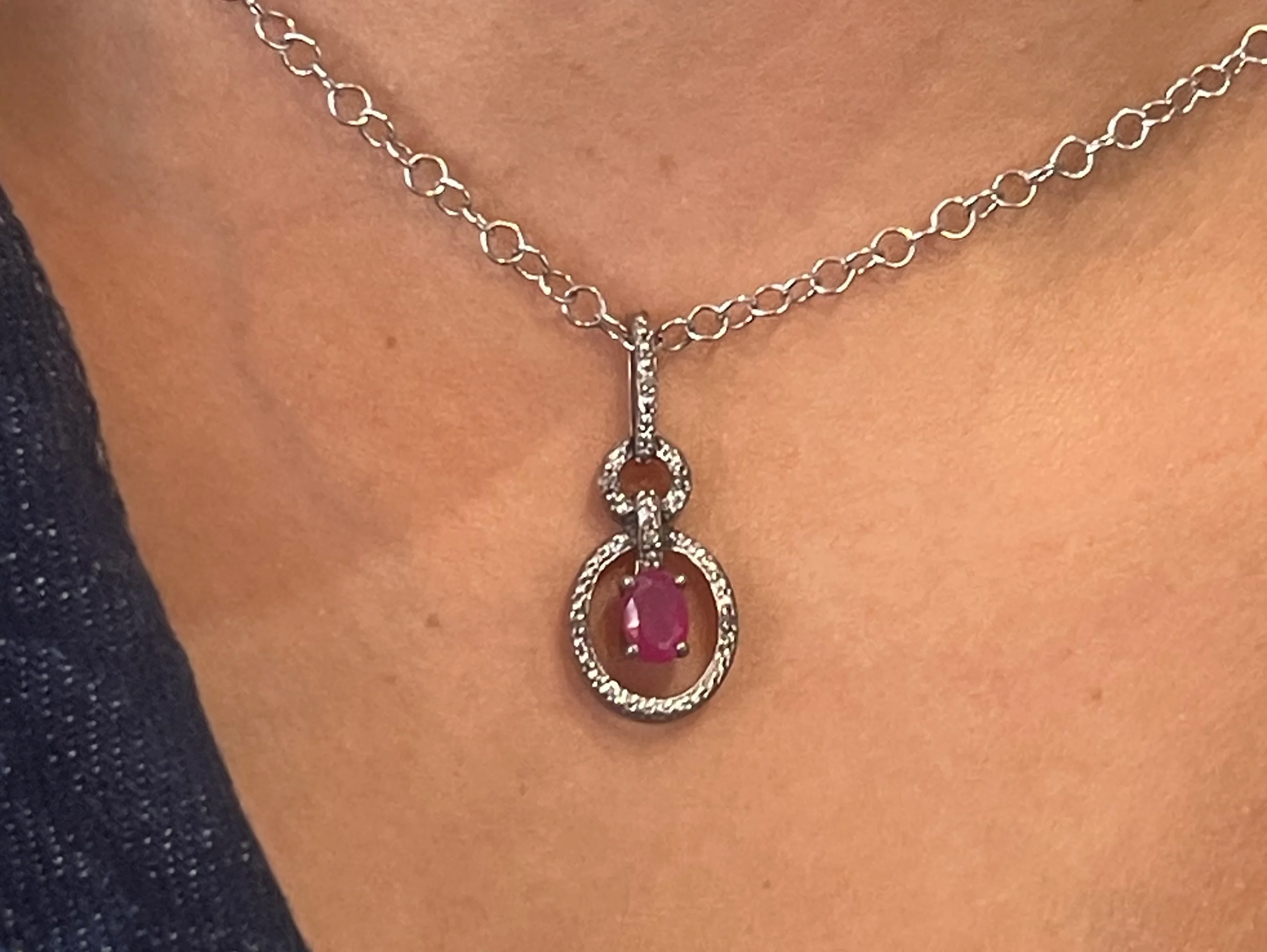 Ruby & Diamond Gold Plated Silver Collier - Image 6