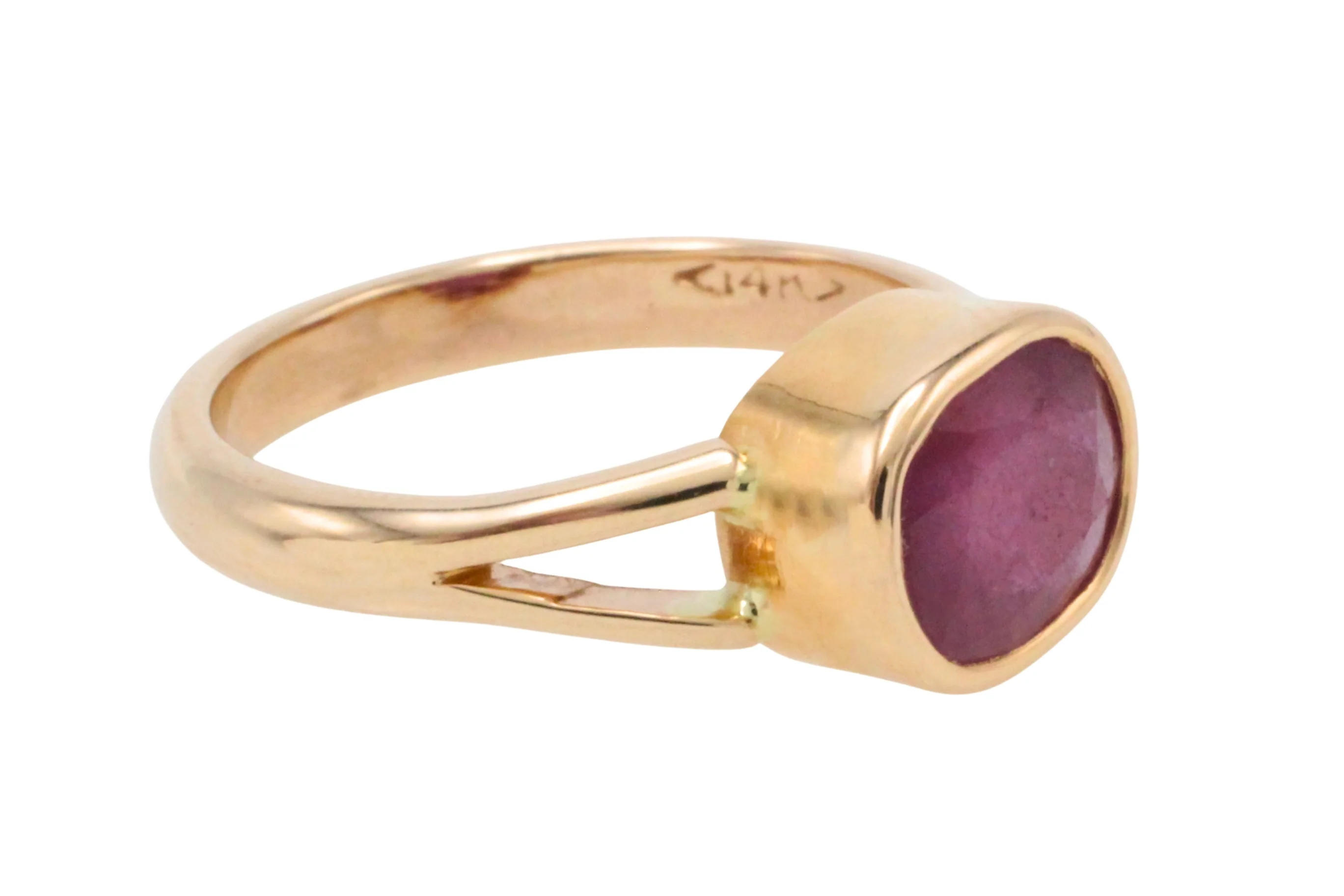 Ruby ring in 14 carat gold - Image 2