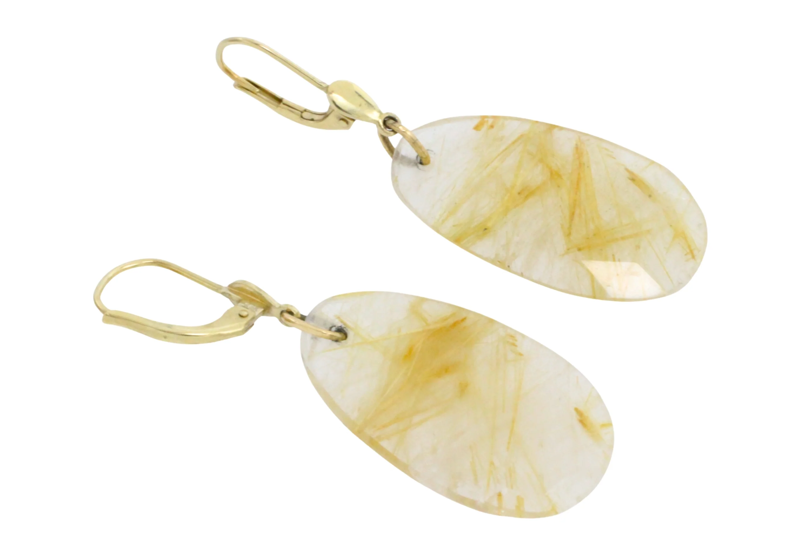 Rutilated quartz pendant earrings - Image 3