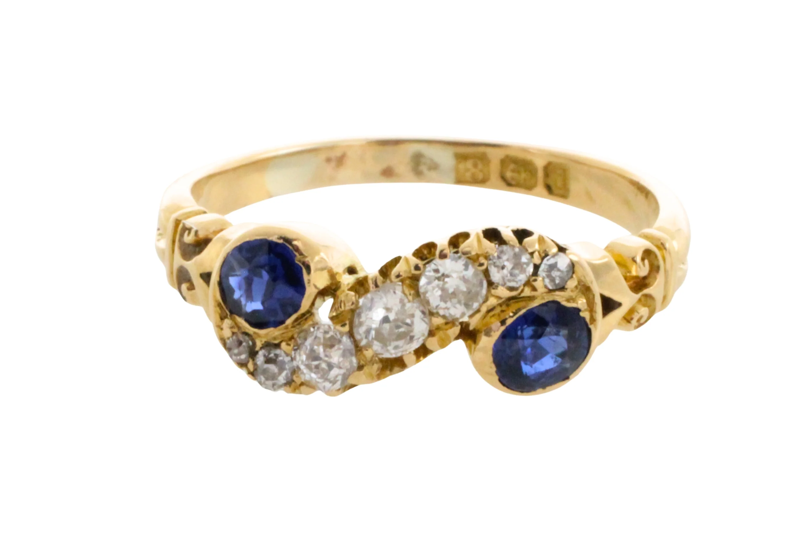 Sapphire and diamond ring from 1903 - Image 4