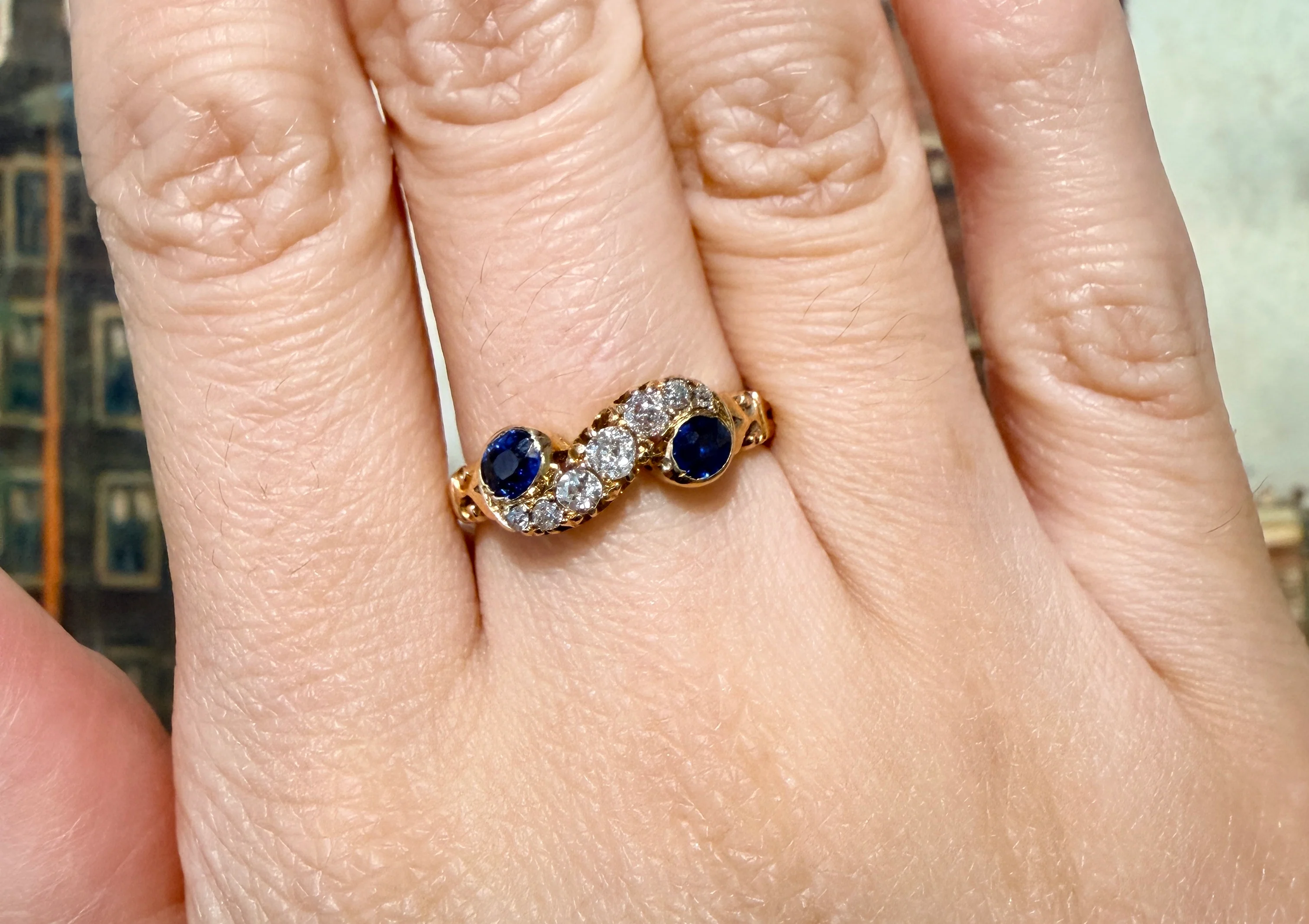 Sapphire and diamond ring from 1903 - Image 7