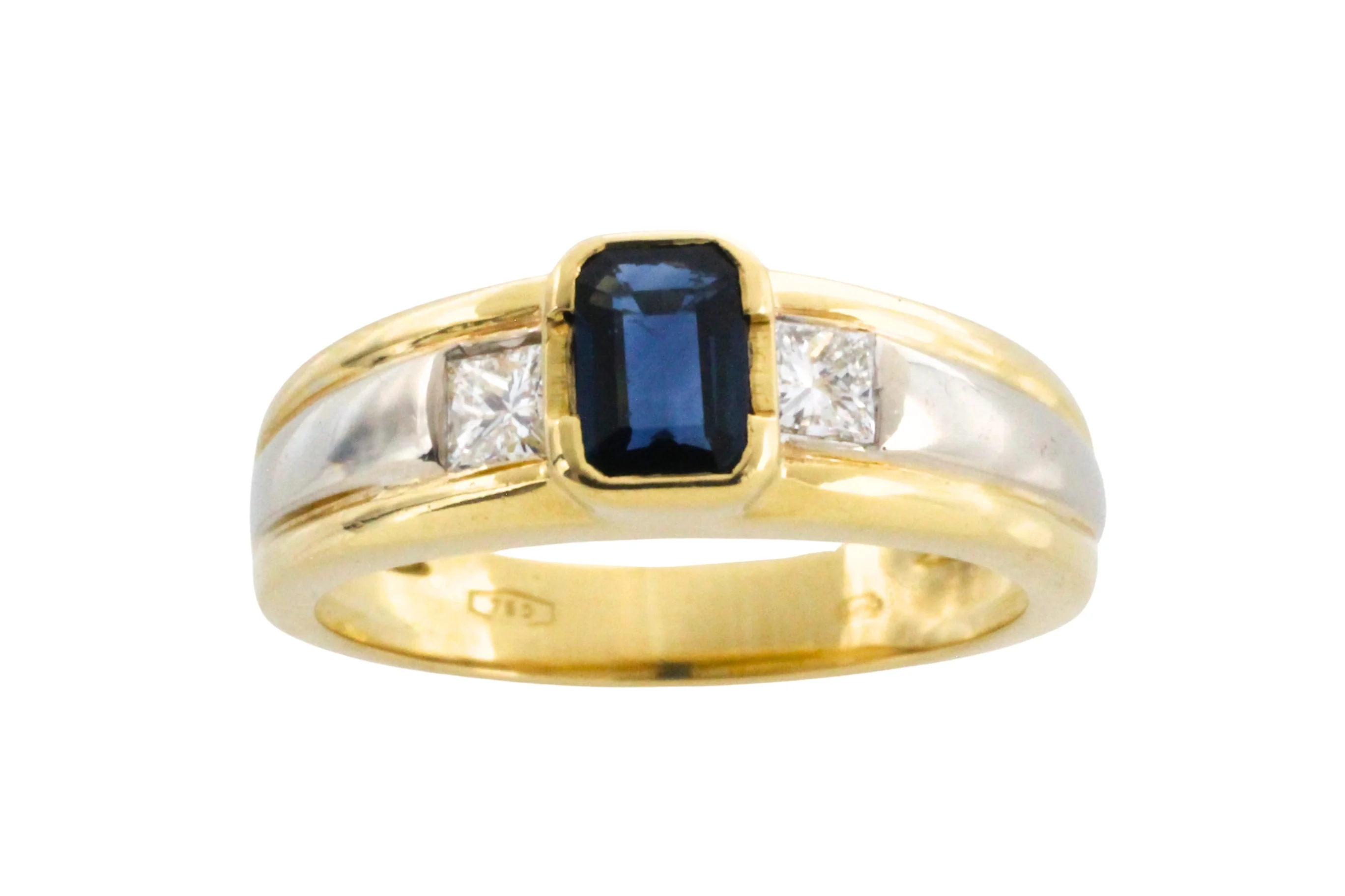 Sapphire and diamond ring in 18 carat gold - Image 3