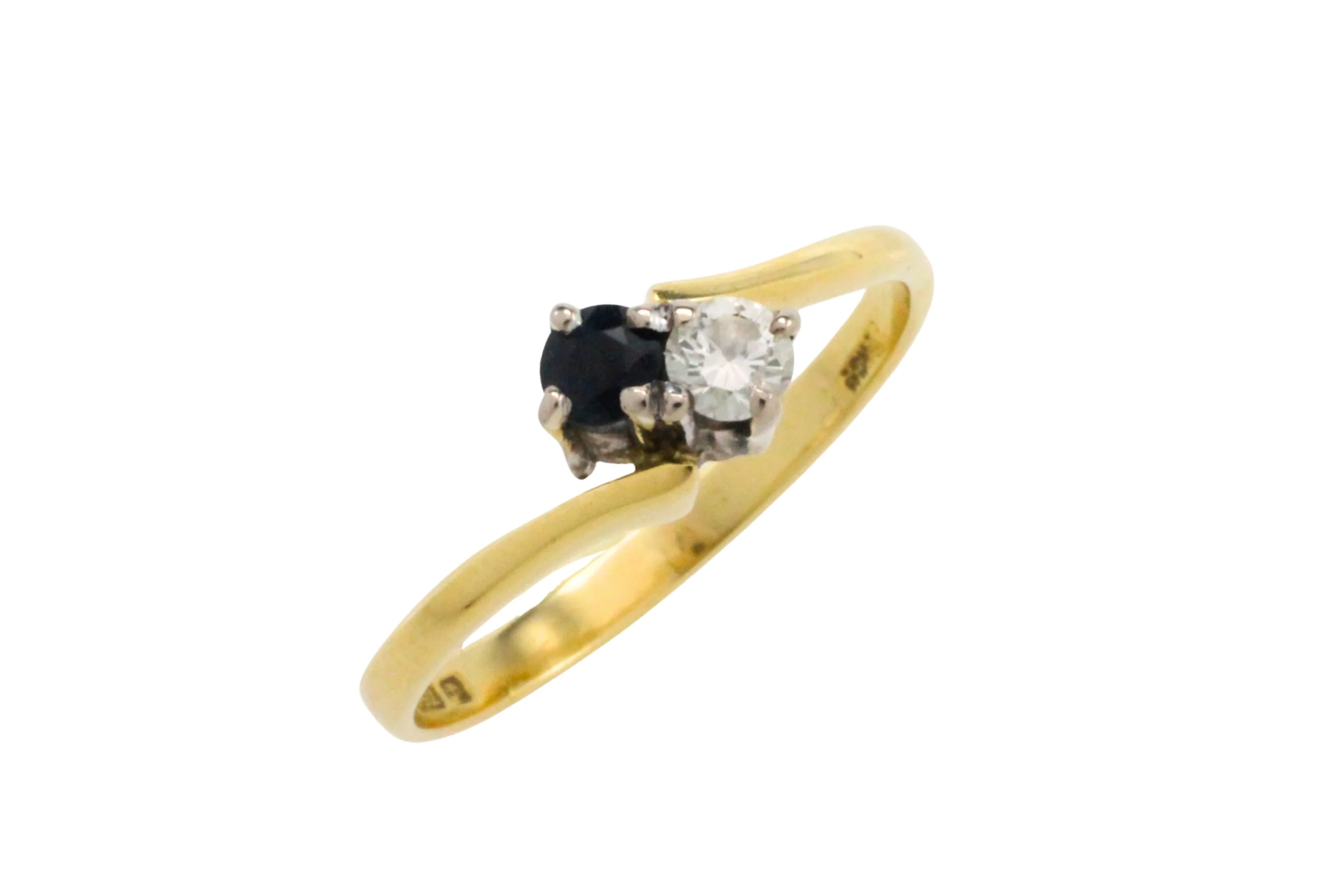 Sapphire and diamond Toi et Moi ring - Image 3