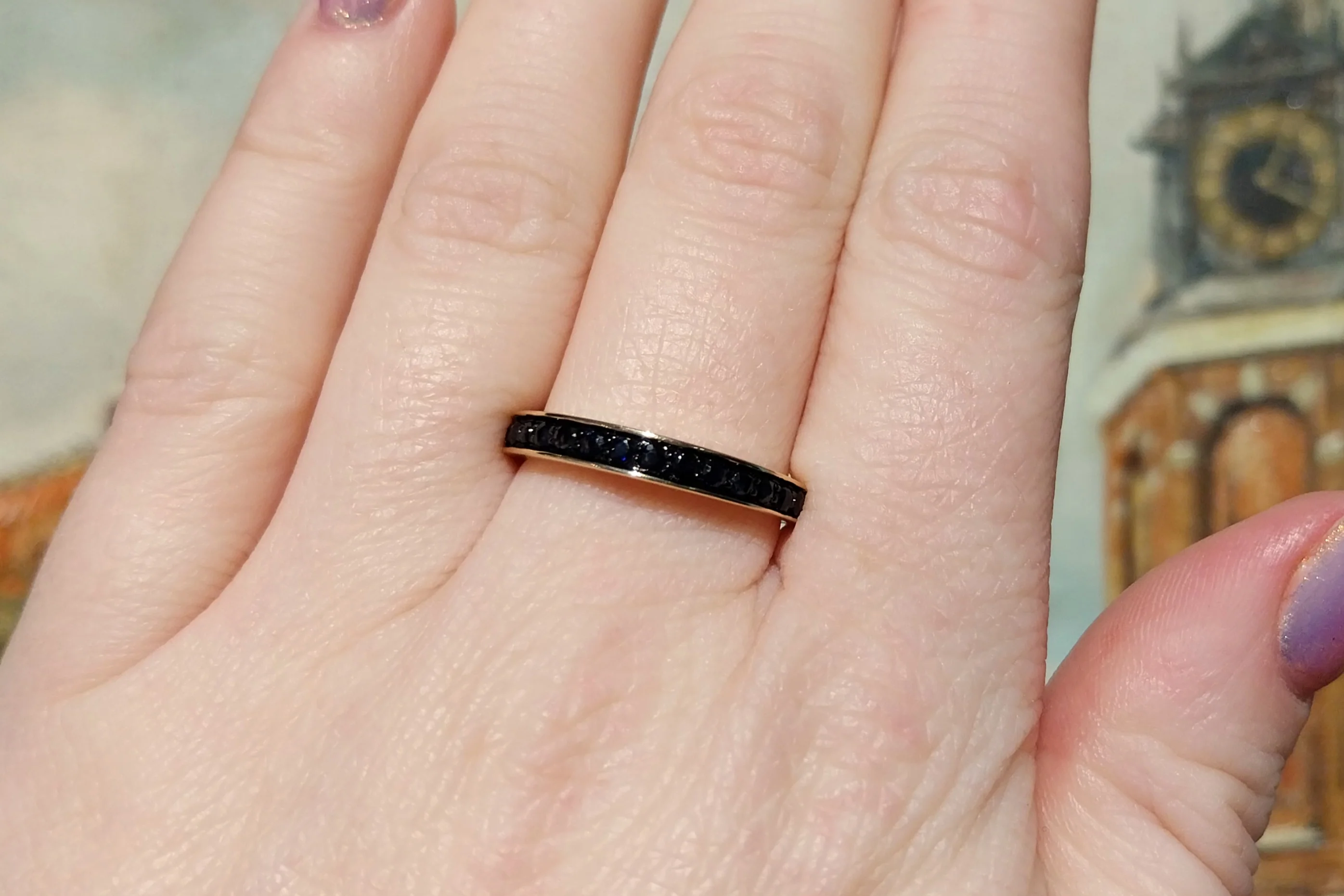 Sapphire half eternity band - Image 7