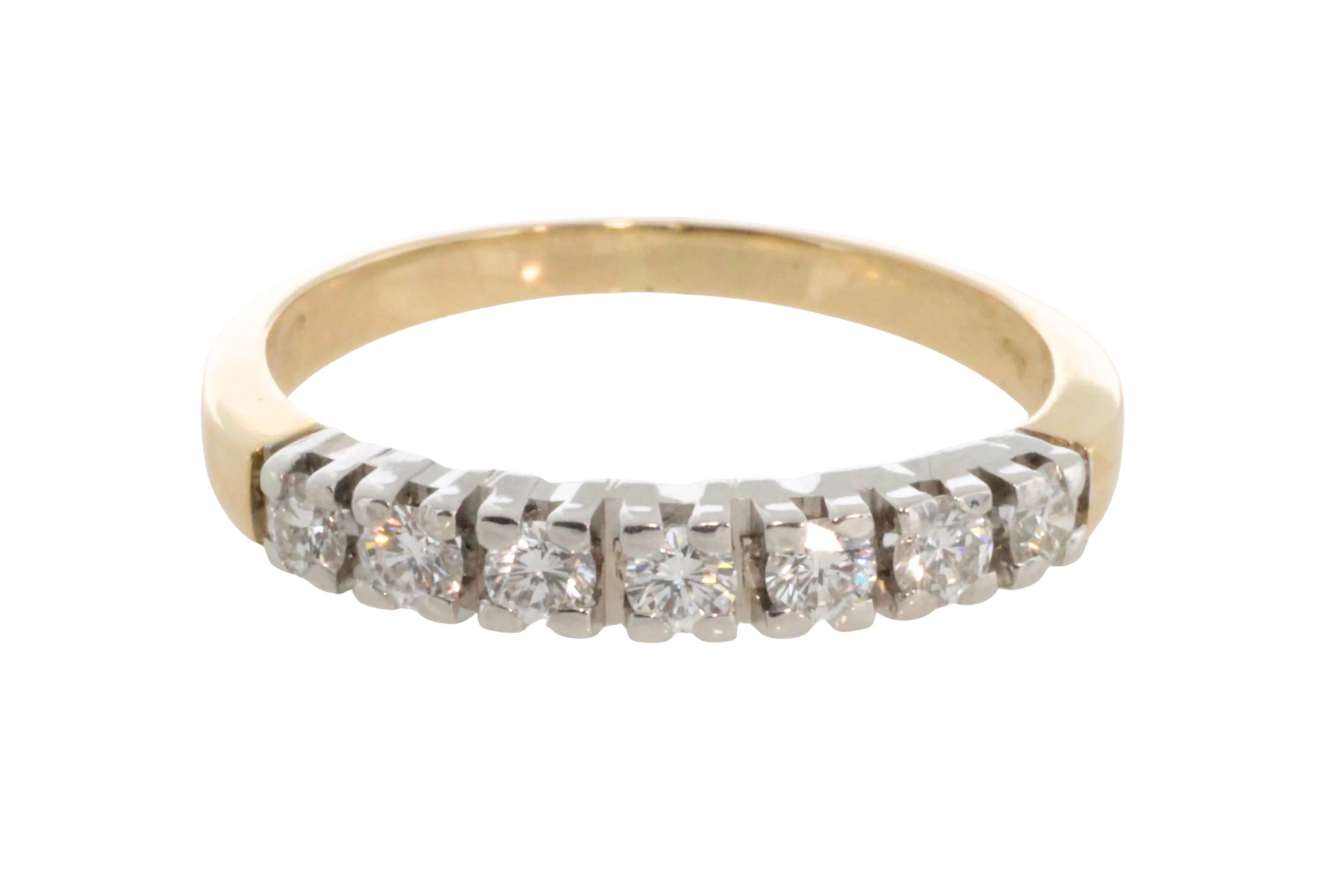 Seven stone diamond ring in 14 carat gold - Image 2
