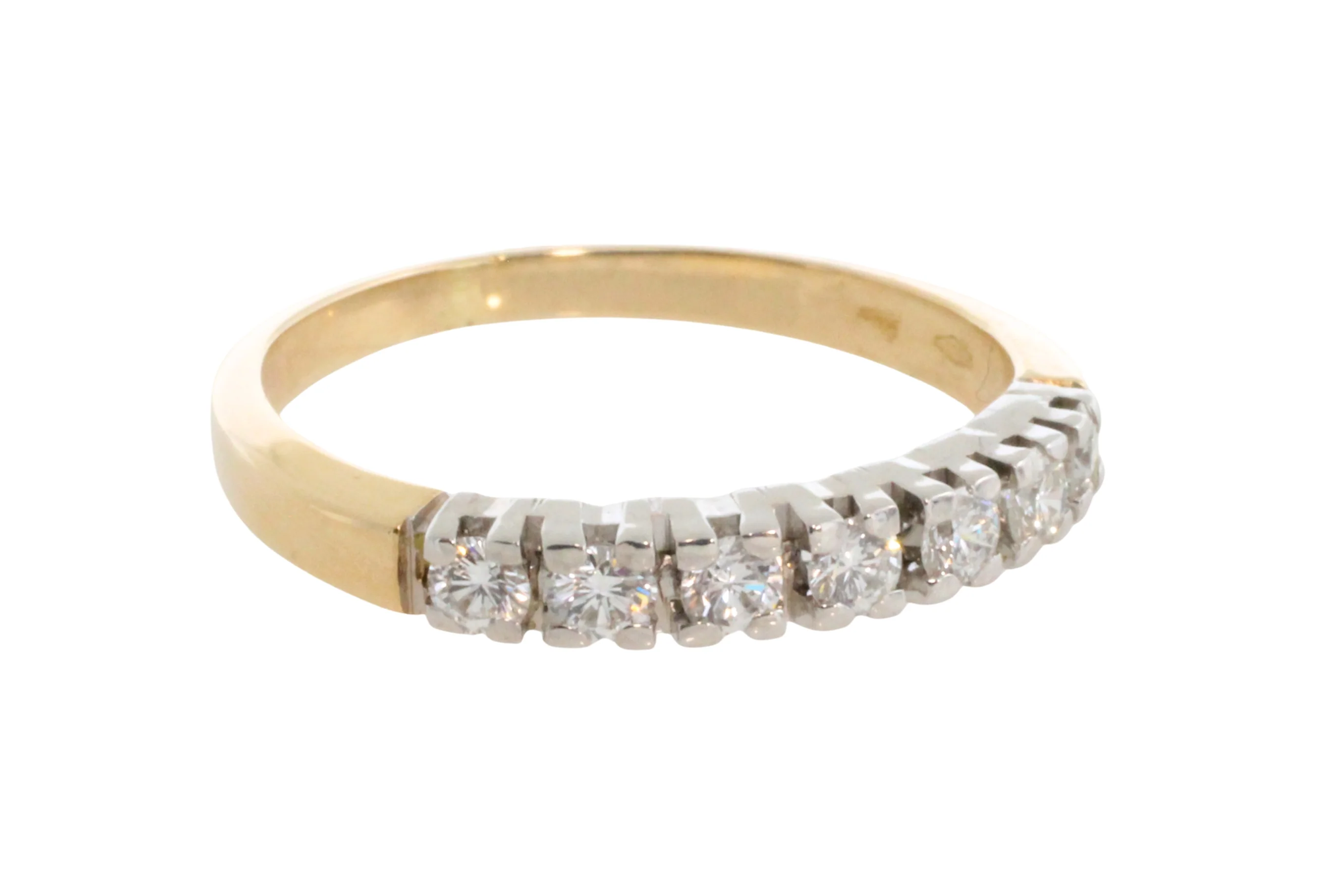 Seven stone diamond ring in 14 carat gold - Image 4