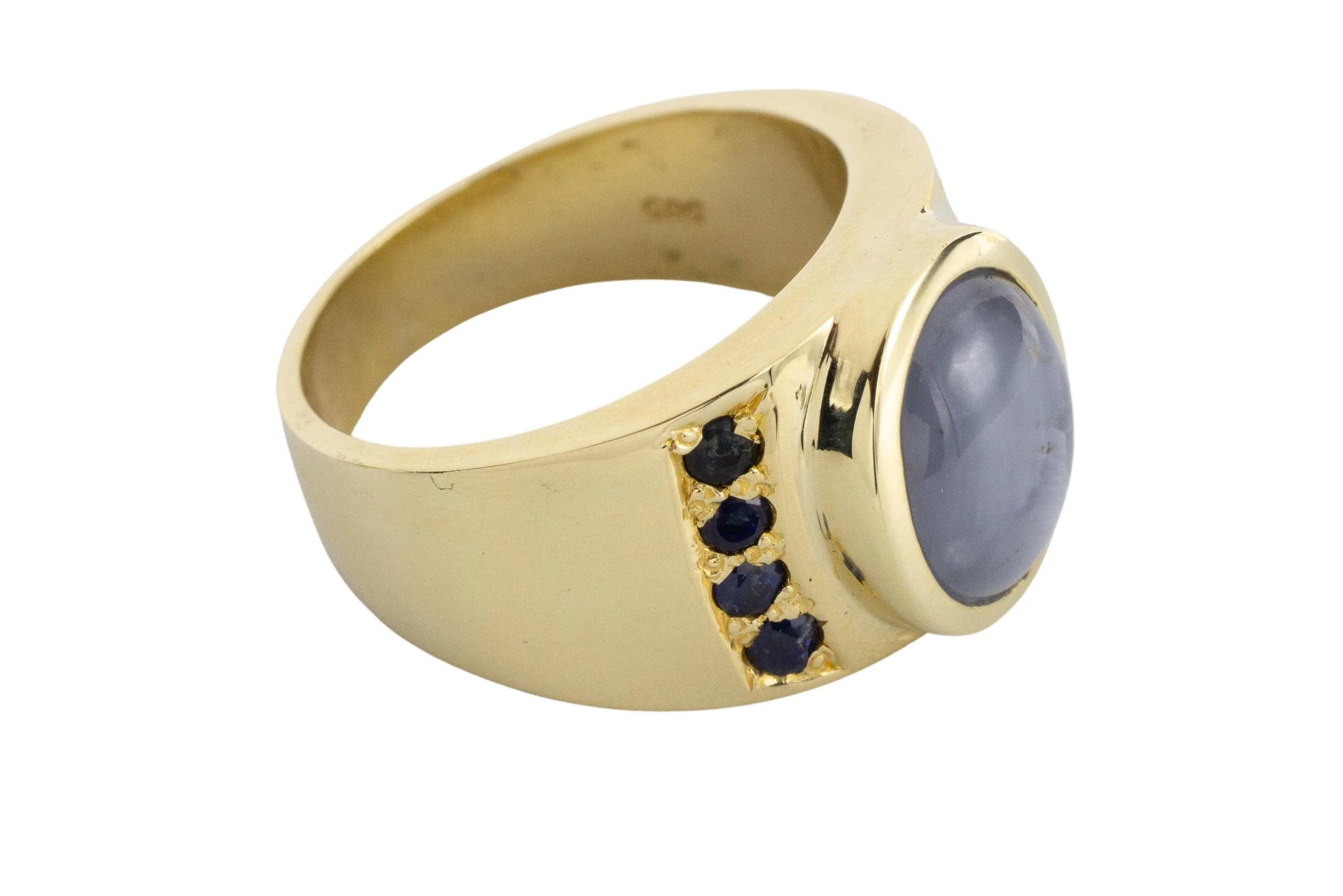 Star sapphire ring in 14 carat gold - Image 3