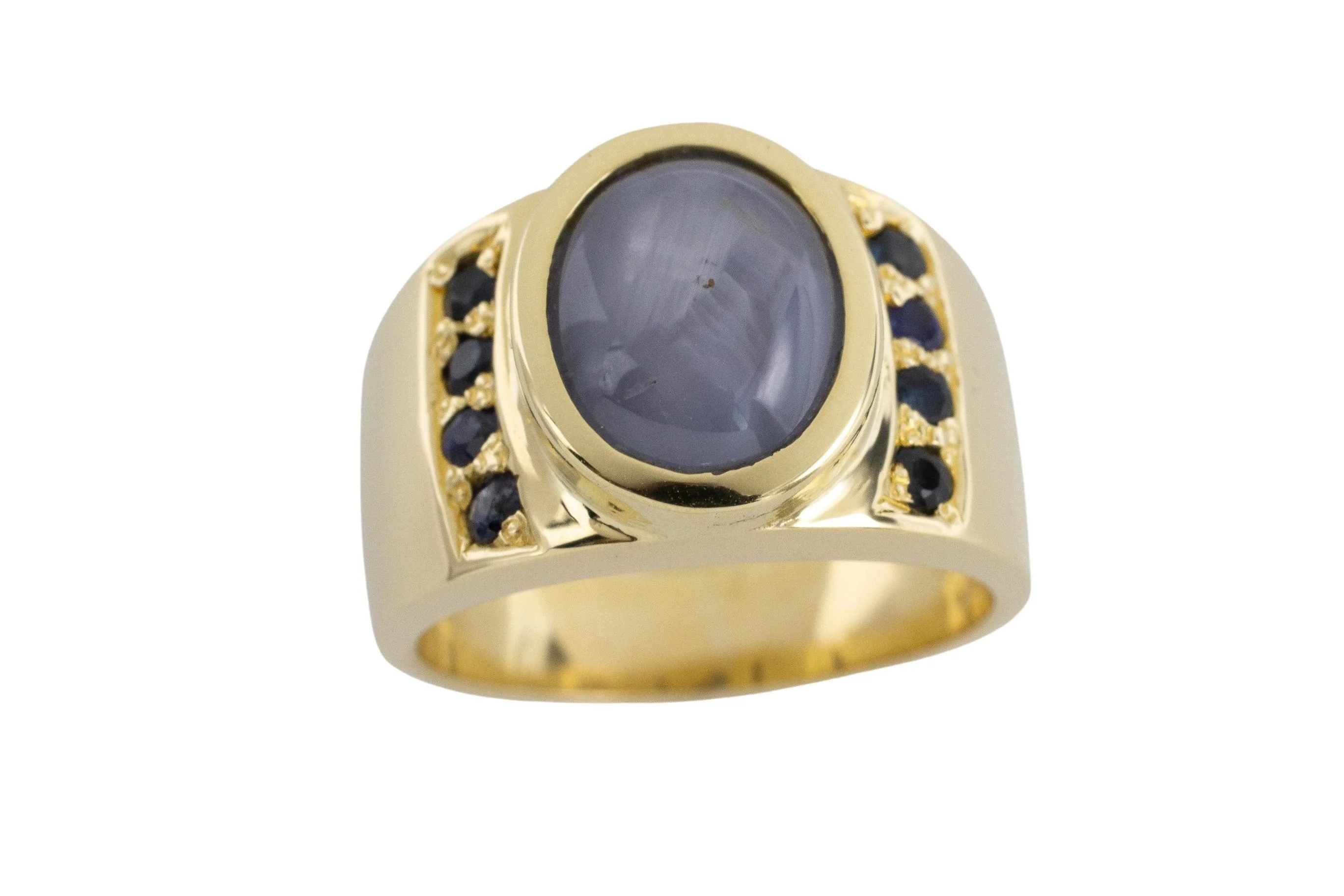 Star sapphire ring in 14 carat gold - Image 4