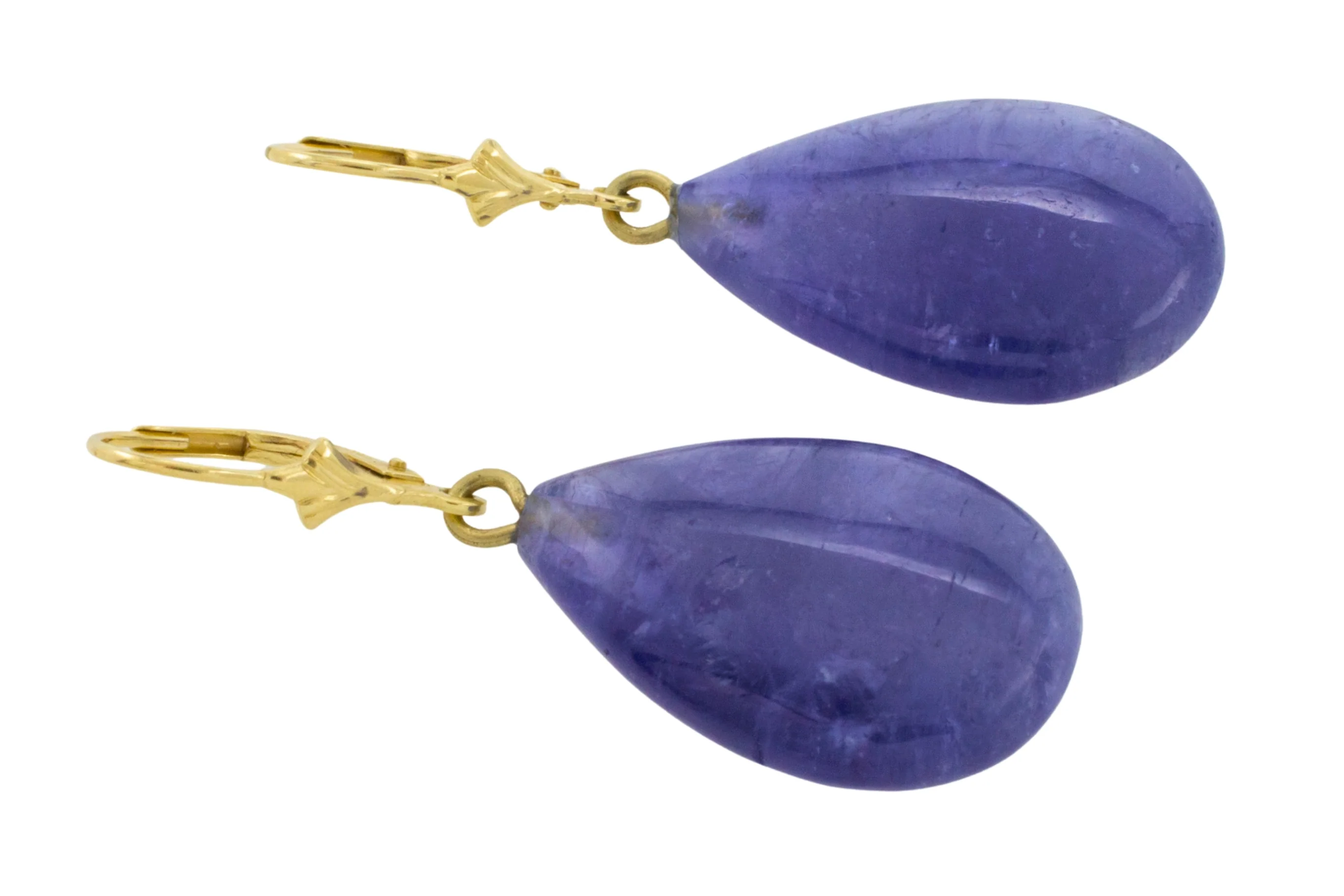 Tanzanite pendant earrings in 14 carat gold - Image 2