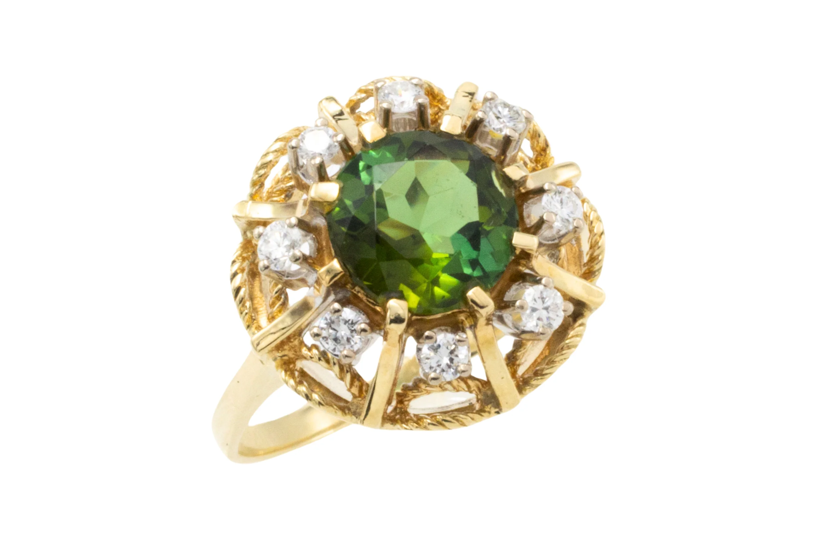 Tourmaline and diamond cluster ring - Image 3