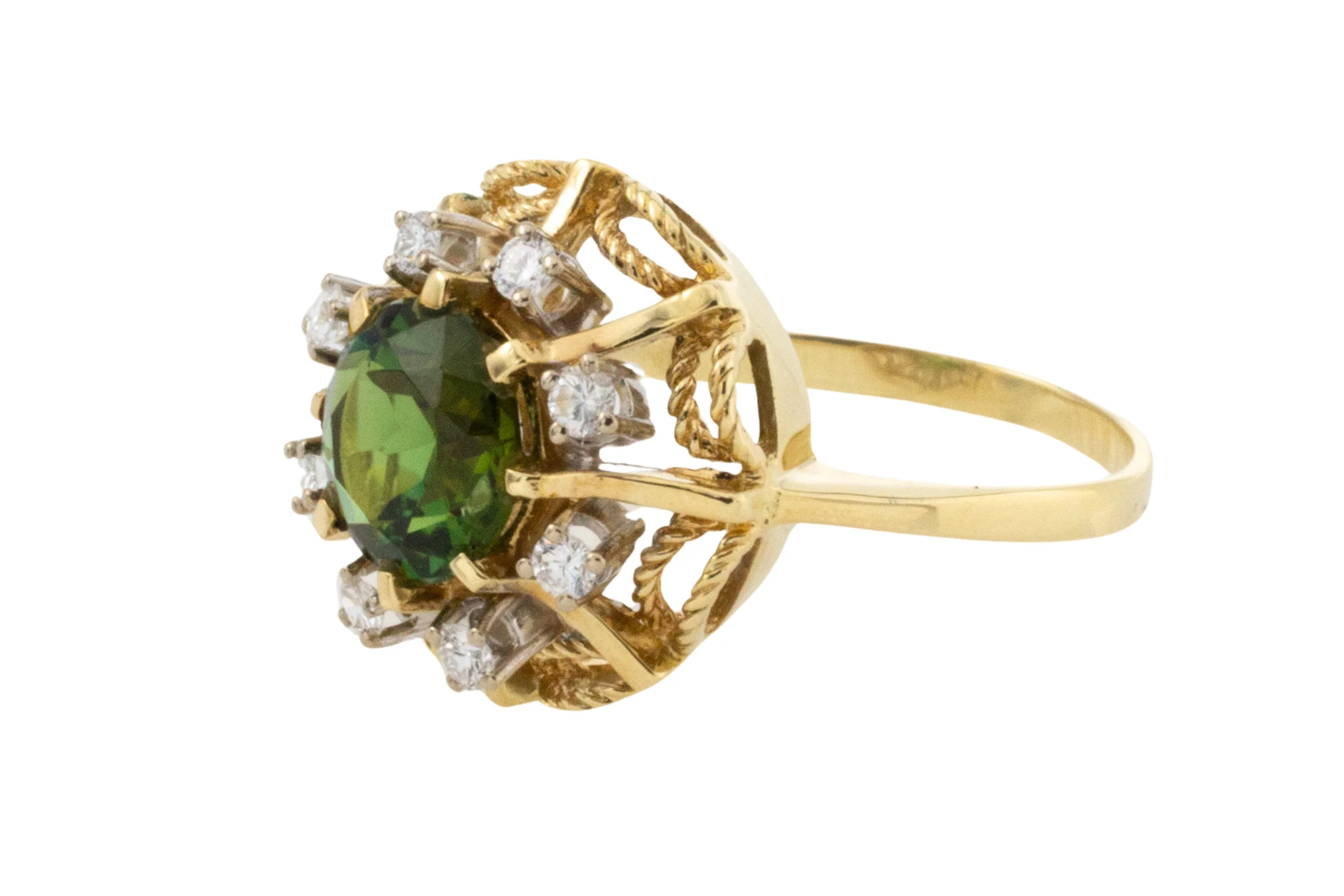 Tourmaline and diamond cluster ring - Image 4