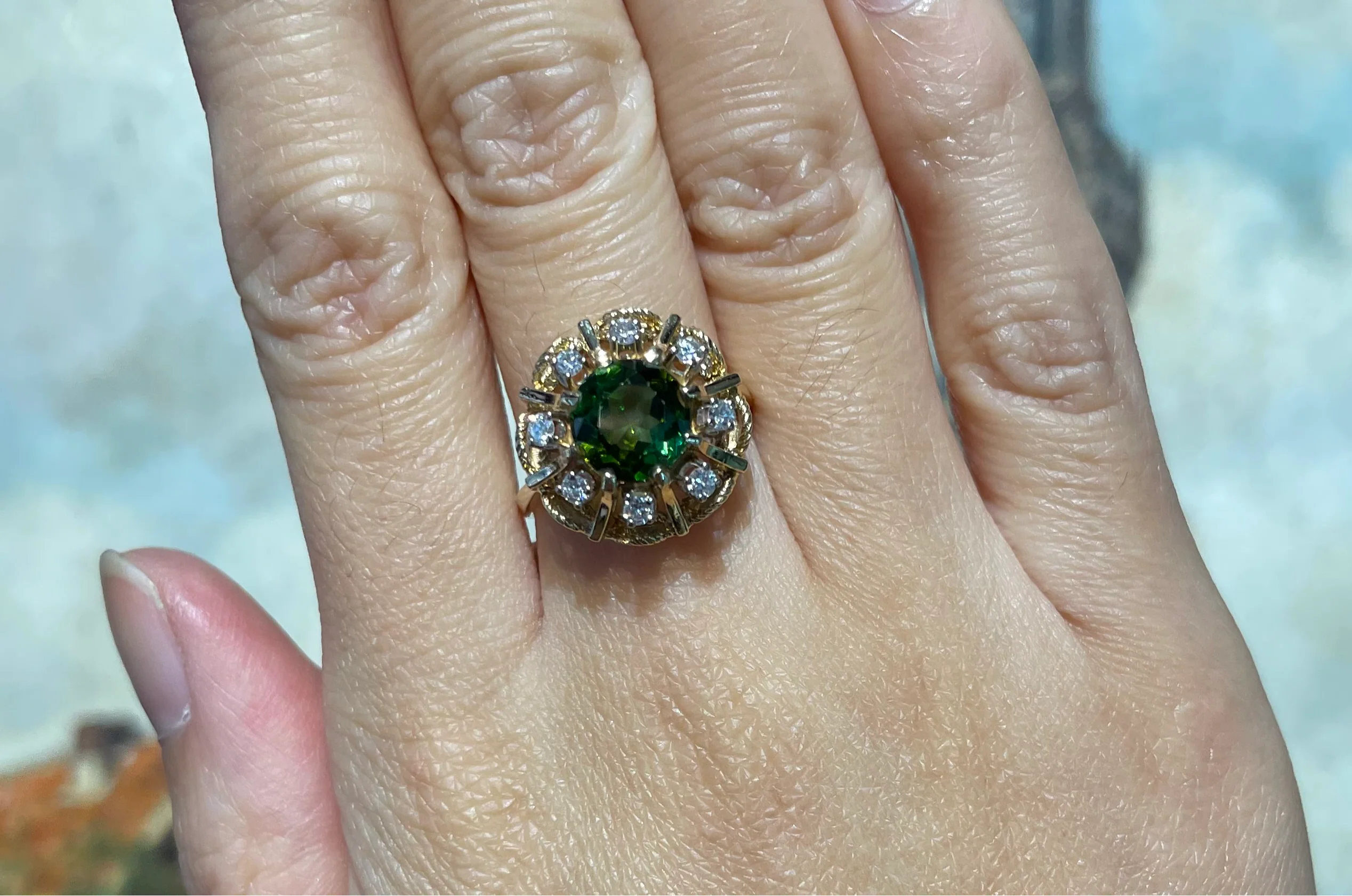 Tourmaline and diamond cluster ring - Image 7
