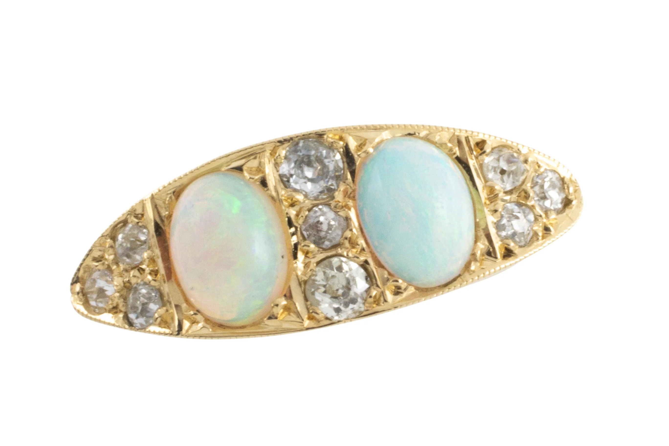Victorian opal and old cut diamond ring - Image 3