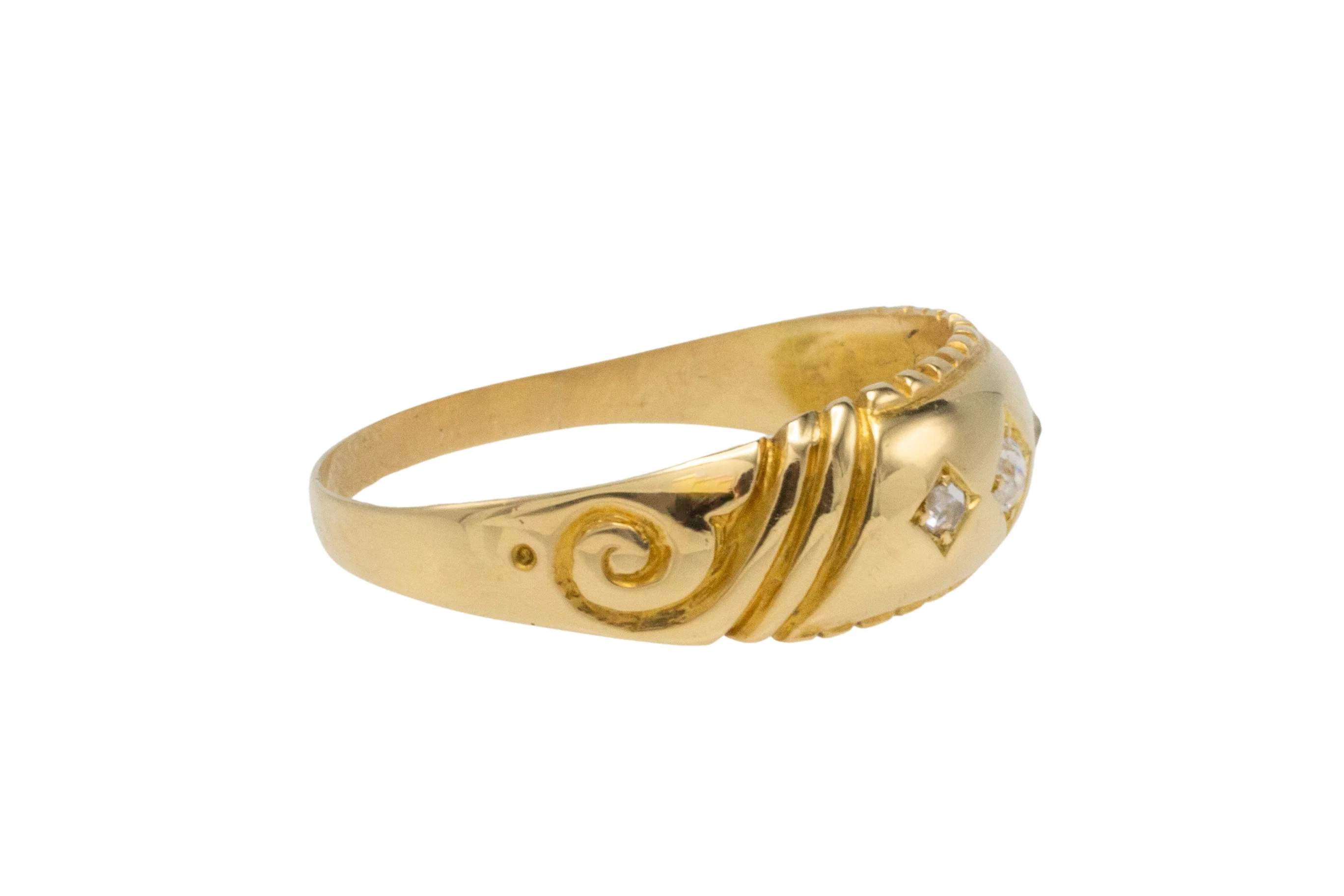 Victorian three stone diamond ring from 1896 - Image 3