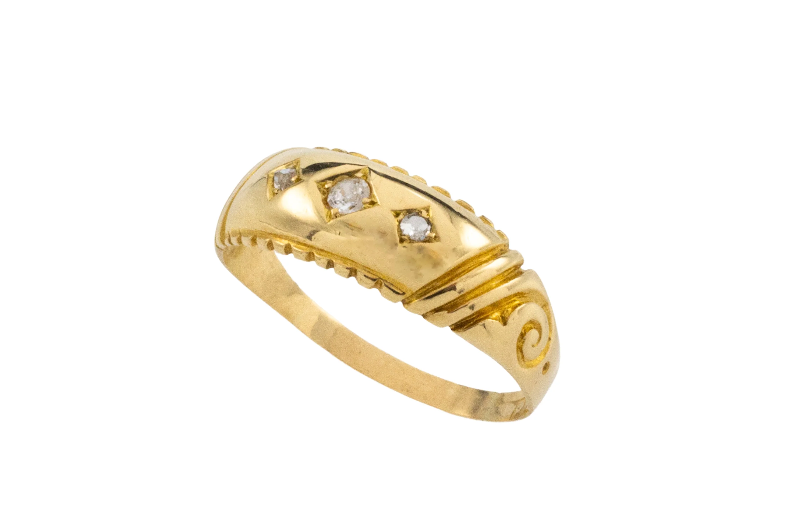 Victorian three stone diamond ring from 1896 - Image 4