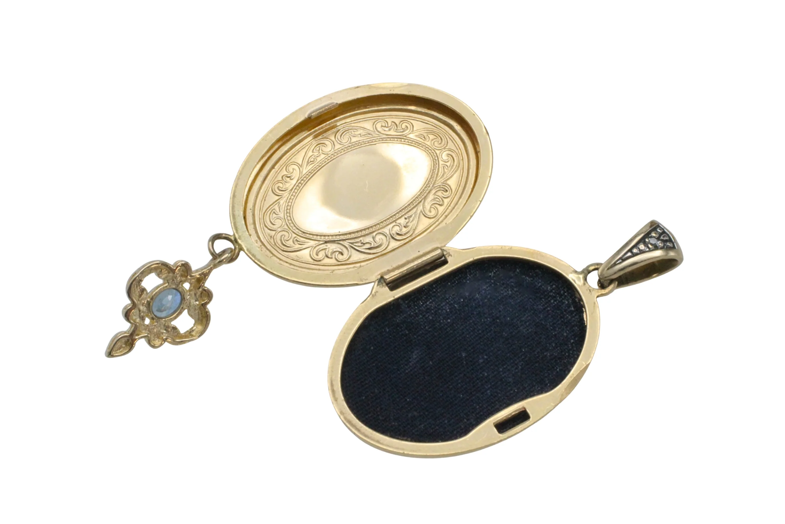 Vintage locket with sapphires - Image 2