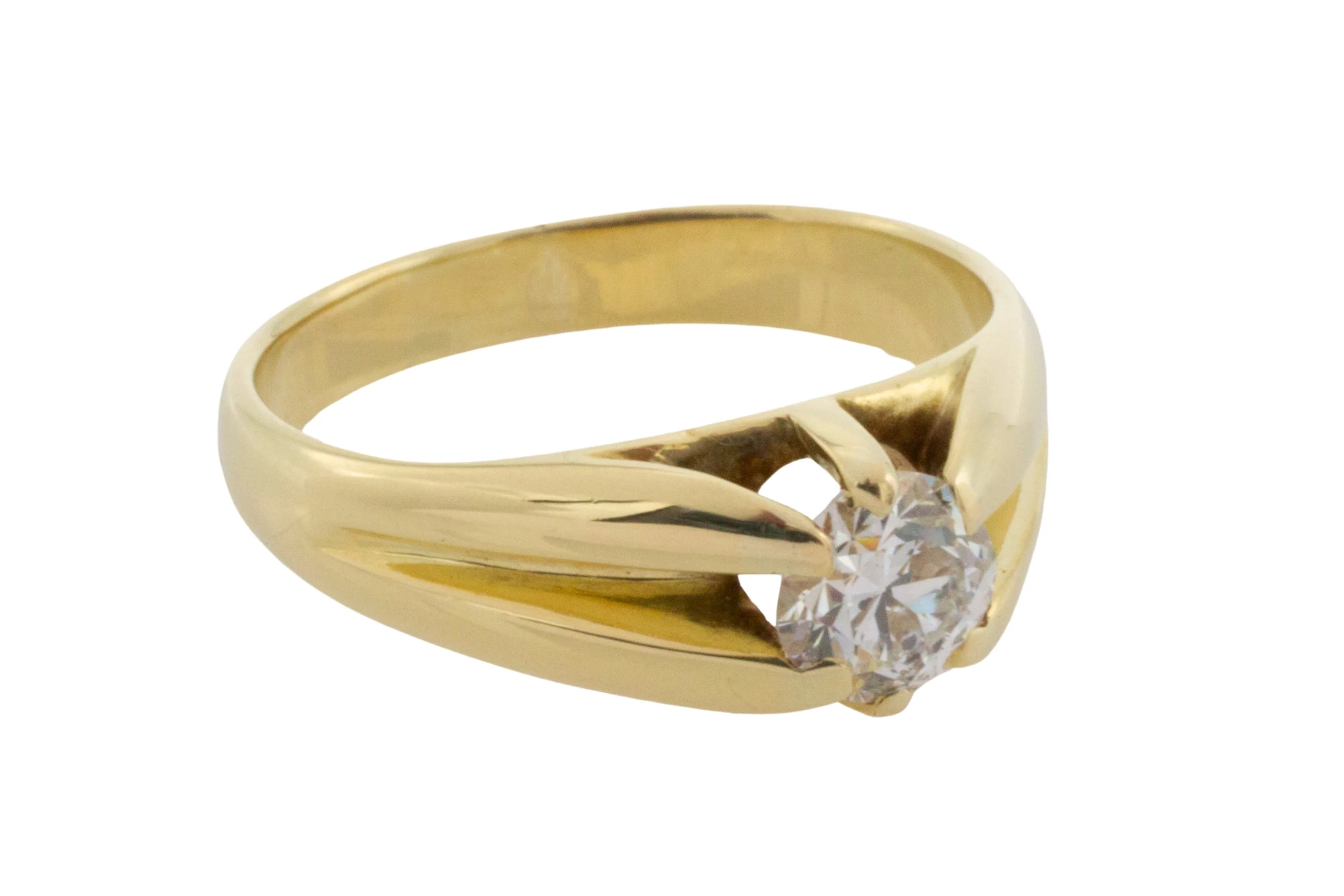 Vintage 14 carat gold brilliant cut diamond ring - Image 3