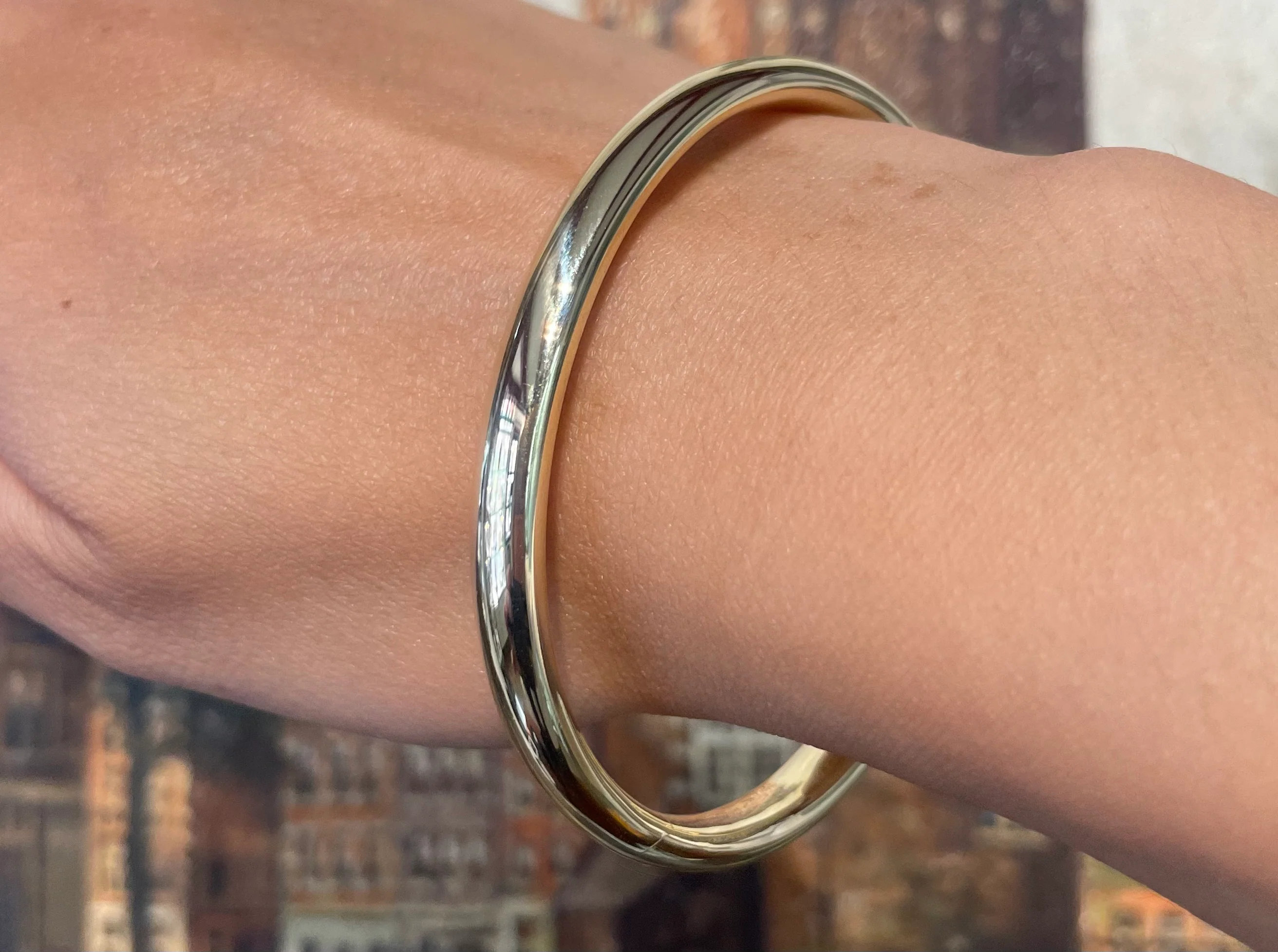 Vintage 14 carat gold hinged bracelet - Image 6
