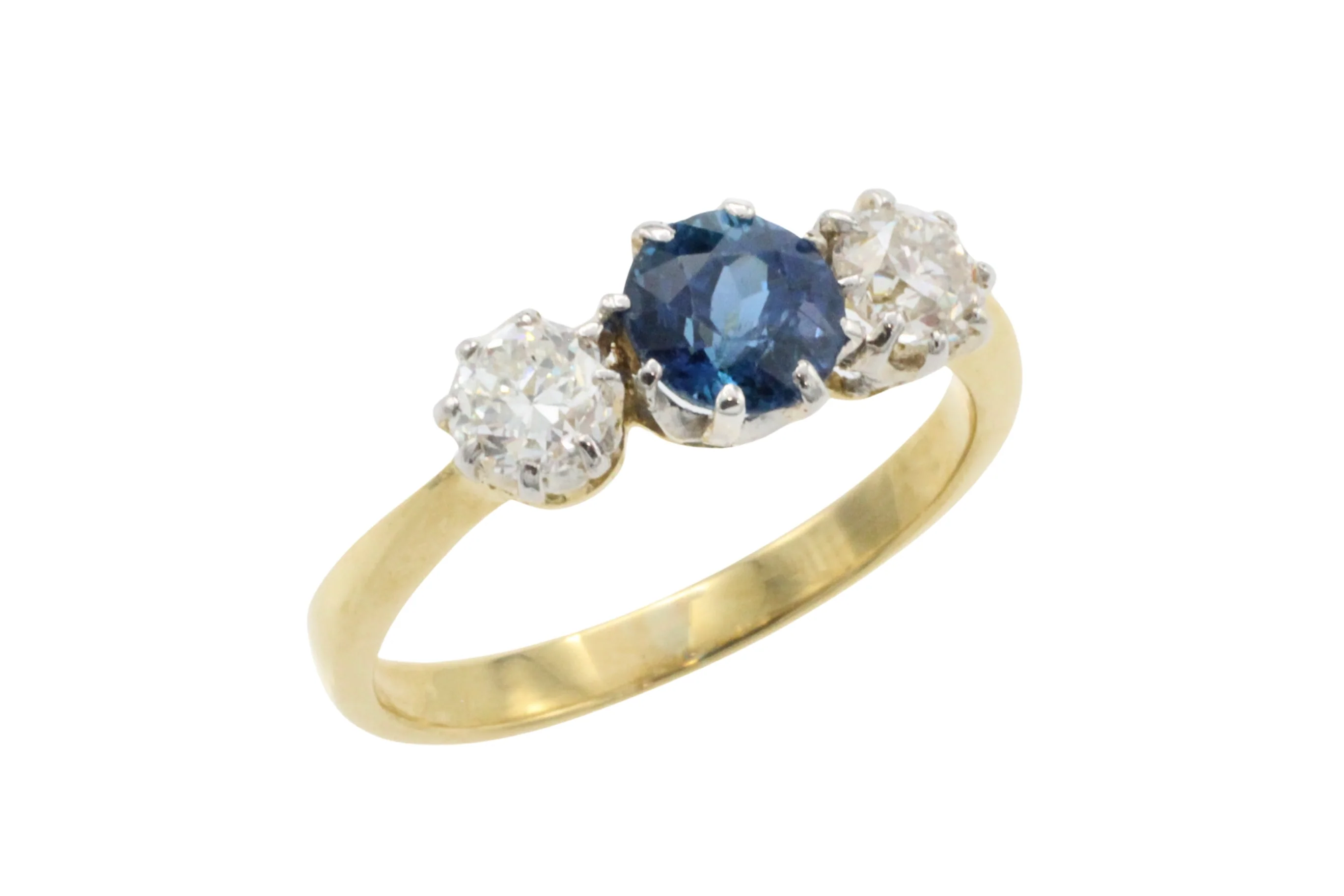 Vintage 18 carat gold sapphire and diamond ring - Image 4