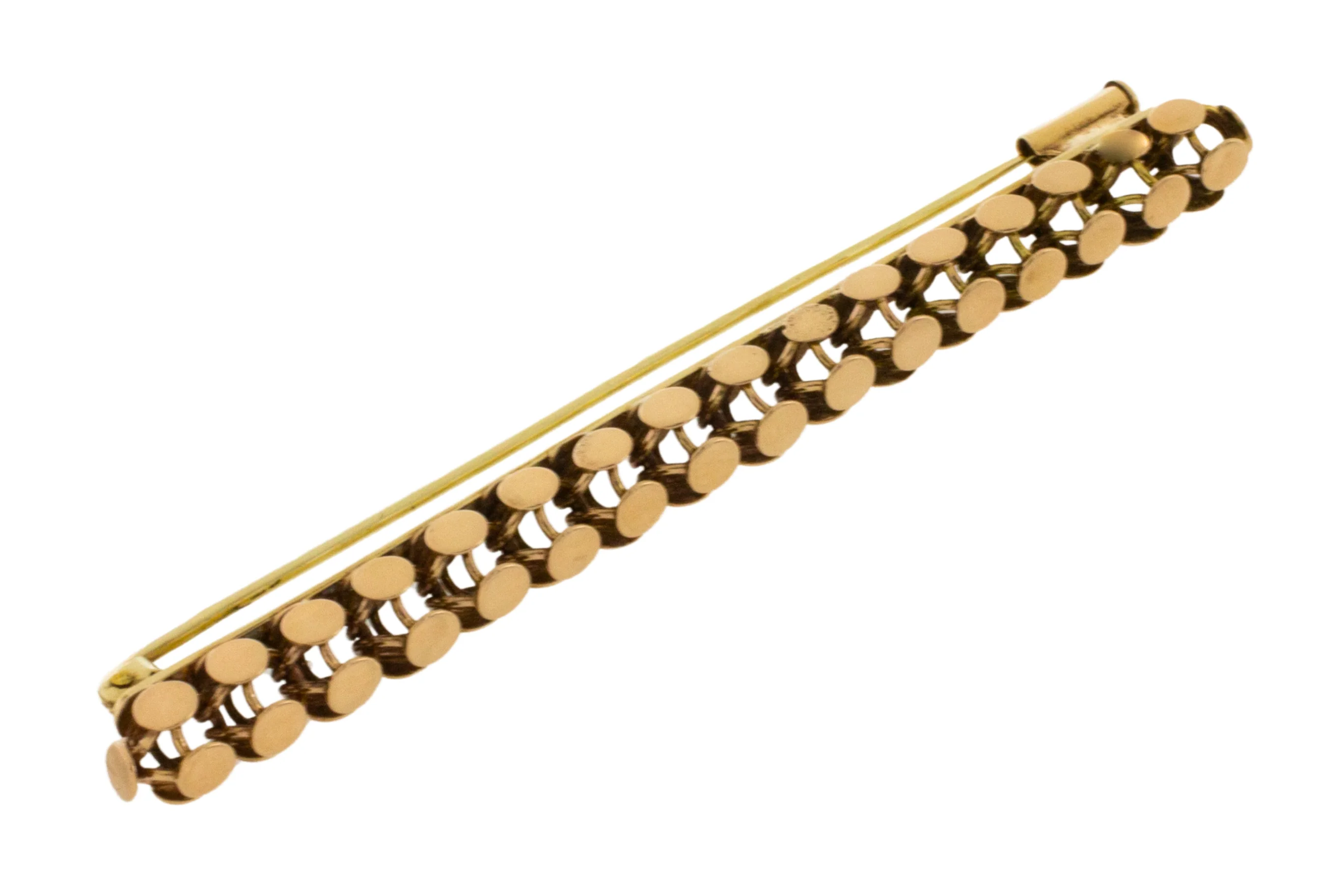 Vintage bar brooch in 14 carat gold - Image 3