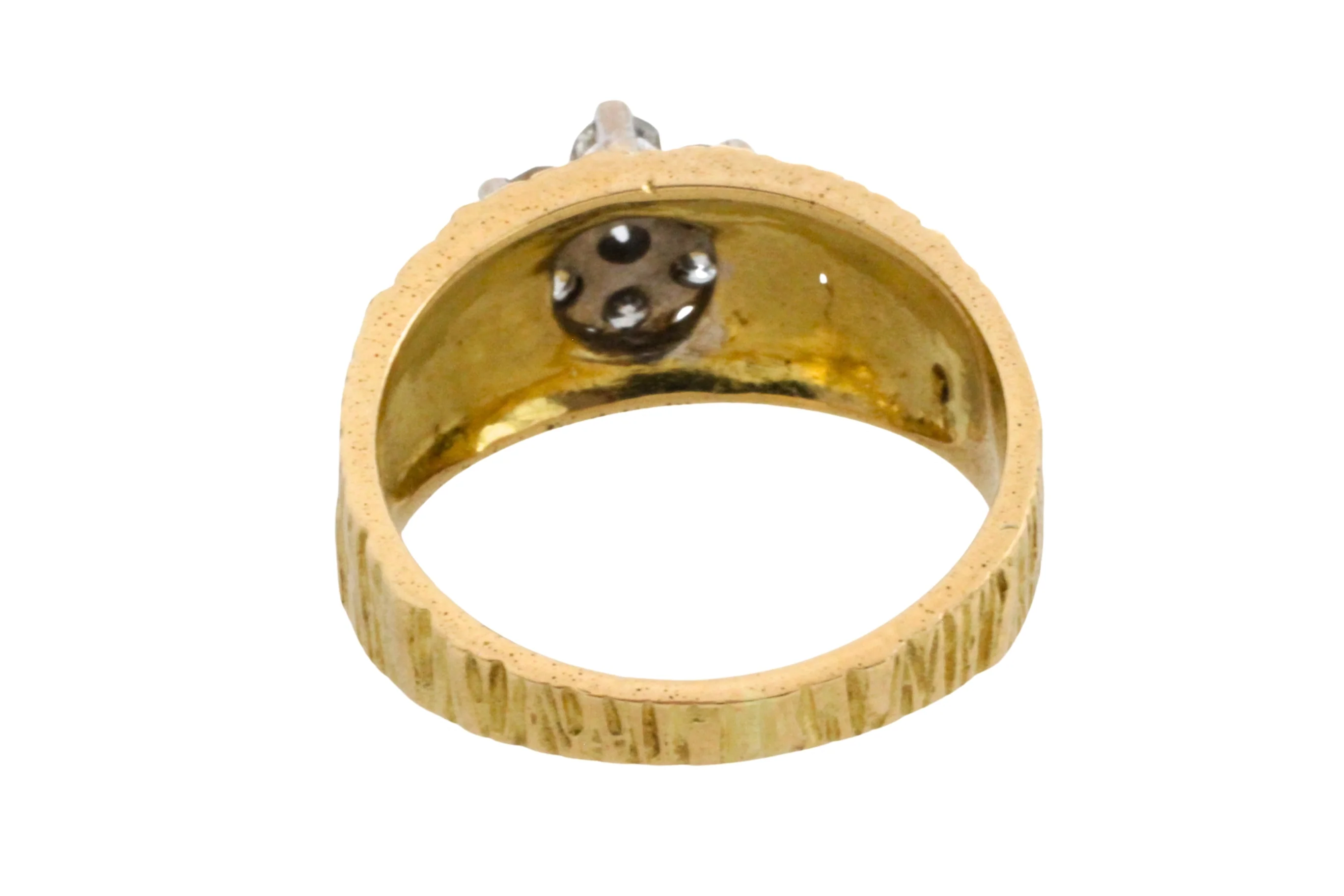 Vintage bark textured diamond ring - Image 6