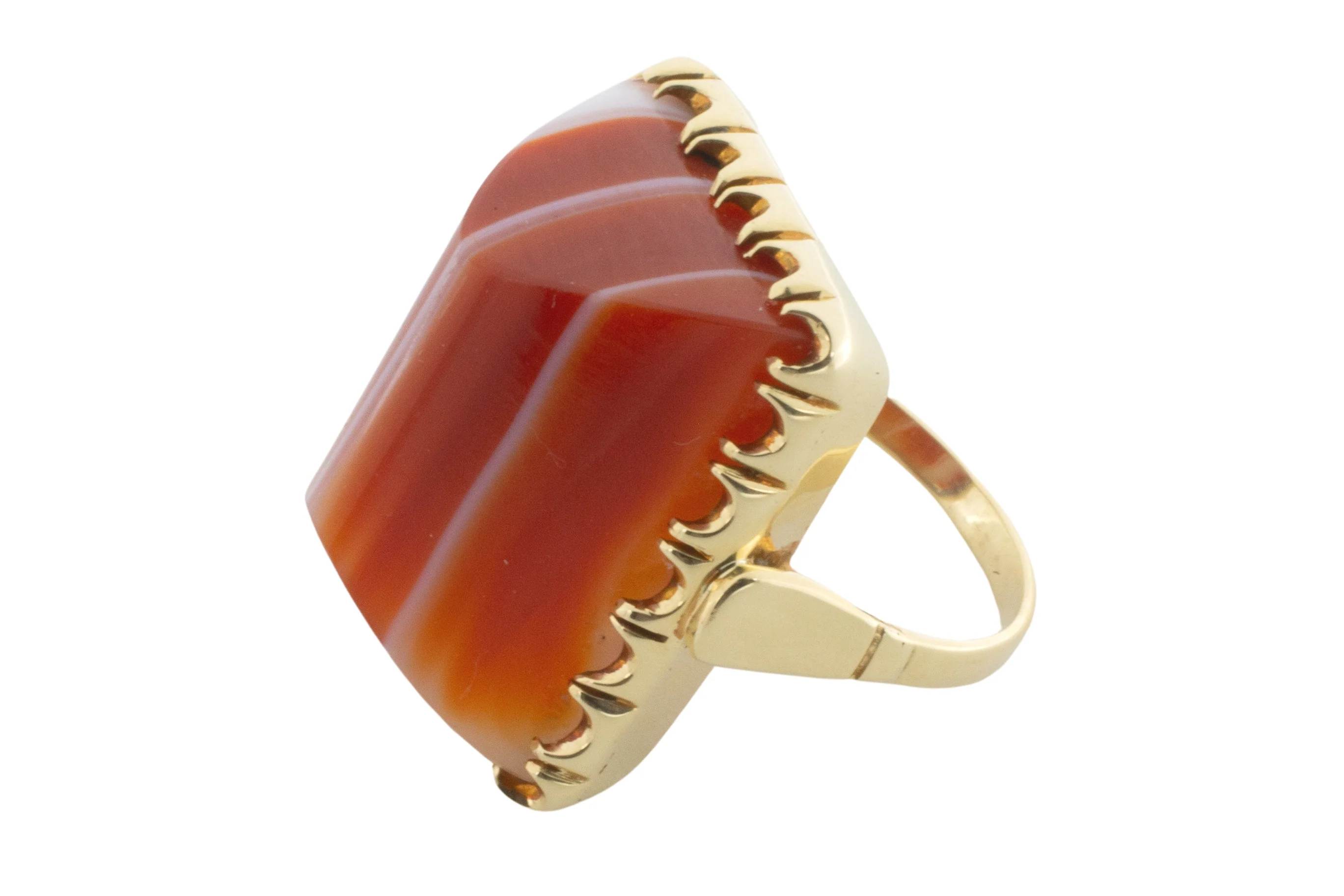 Vintage carnelian ring in 14 carat gold - Image 6