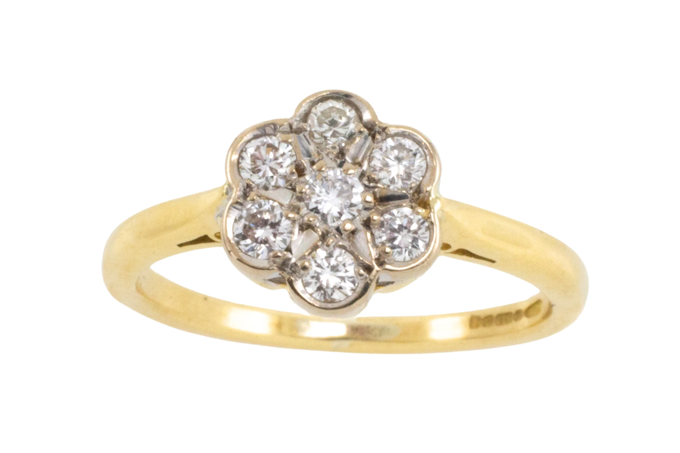 Vintage diamond flower cluster ring