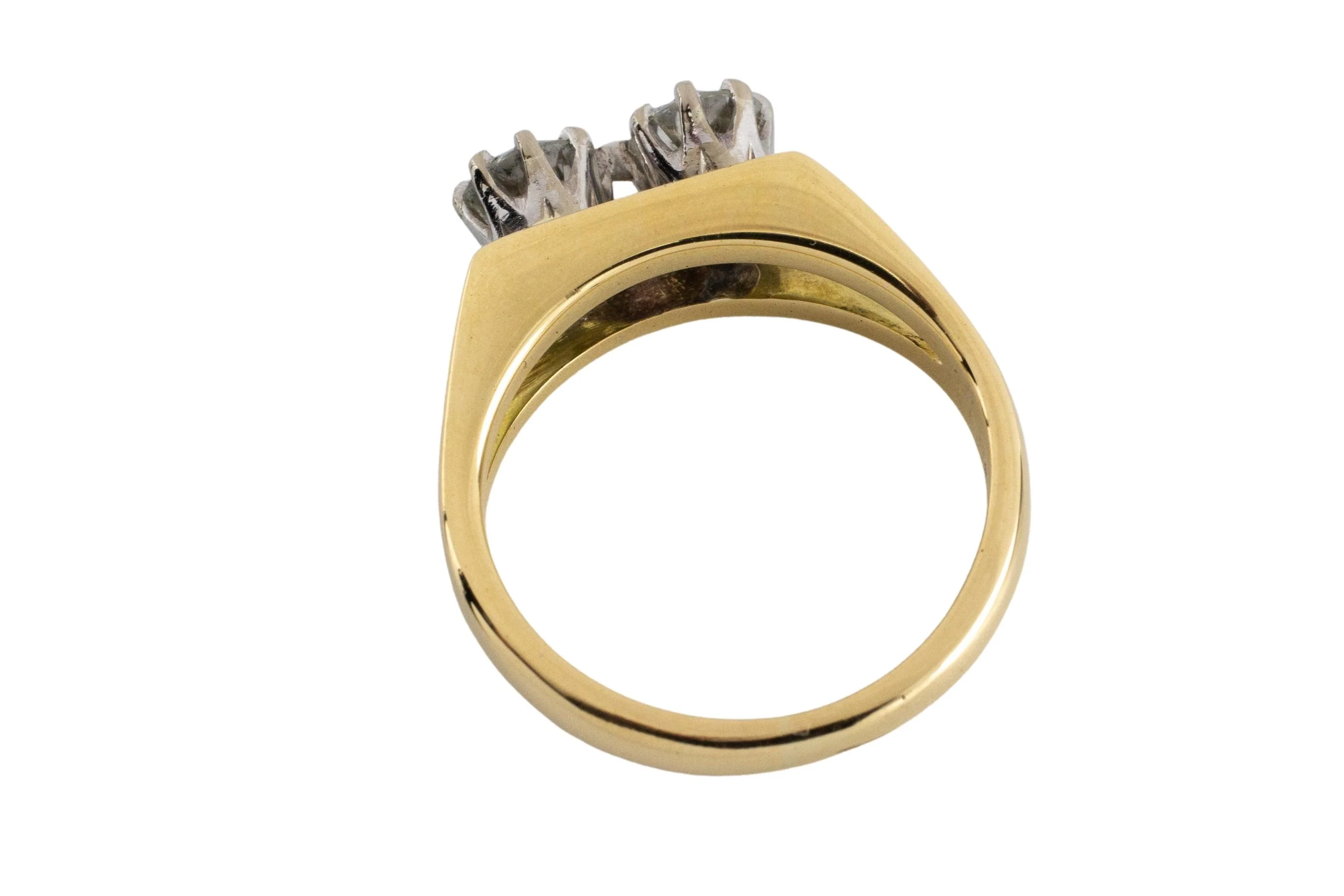 Vintage double diamond ring in 18 carat gold - Image 4