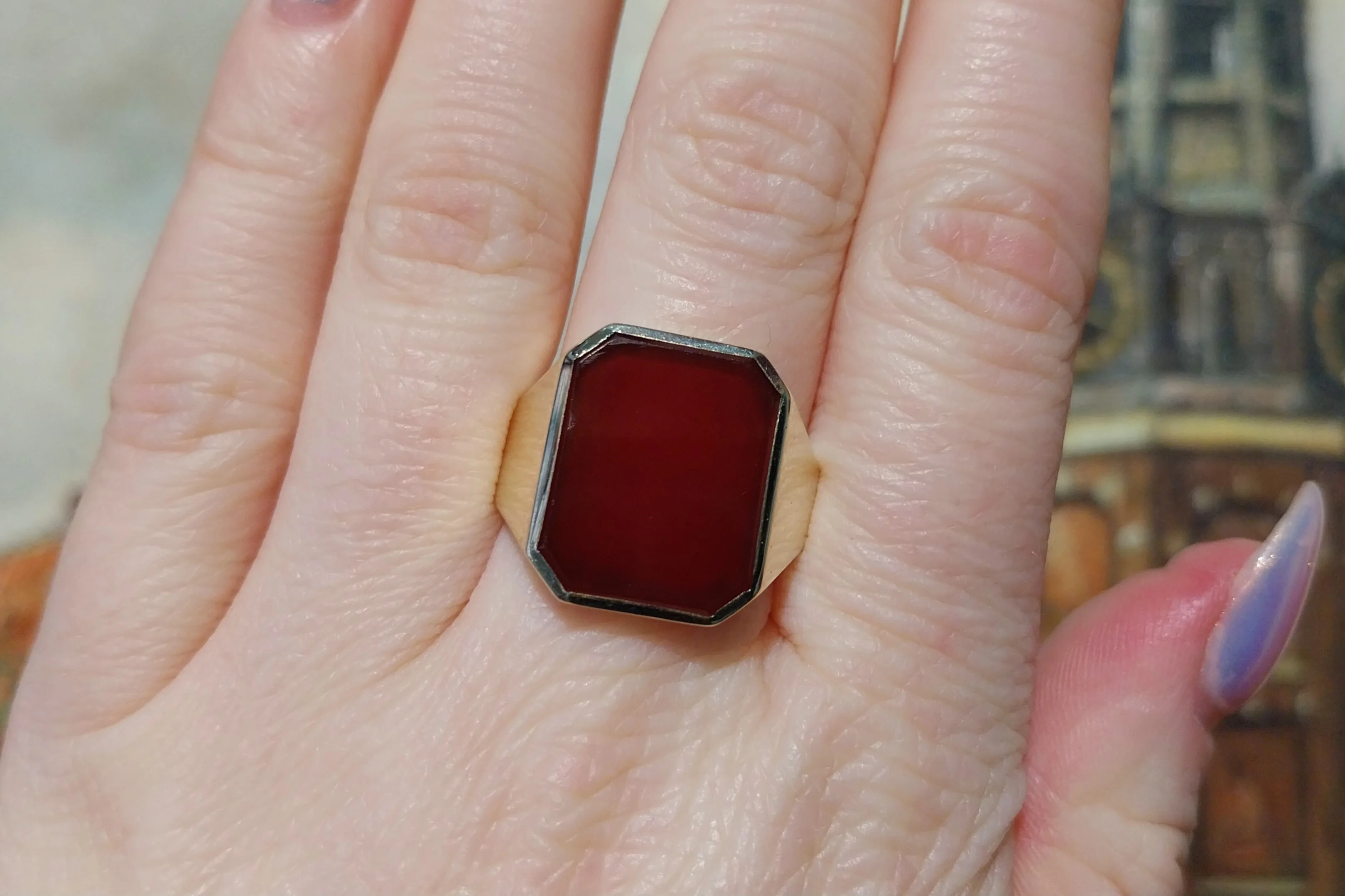 Vintage Dutch carnelian signet ring - Image 6