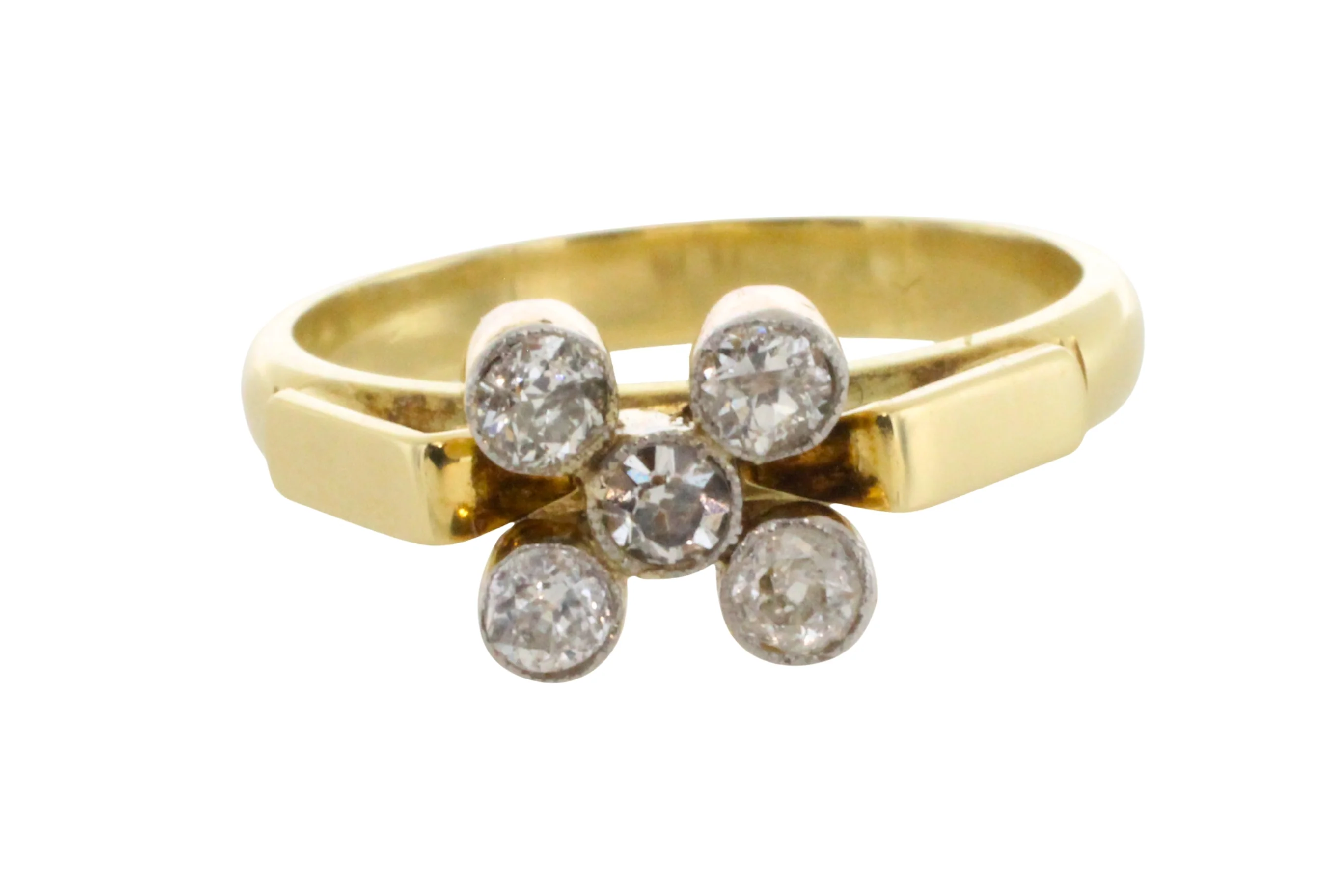 Vintage five stone old European cut diamond ring - Image 3