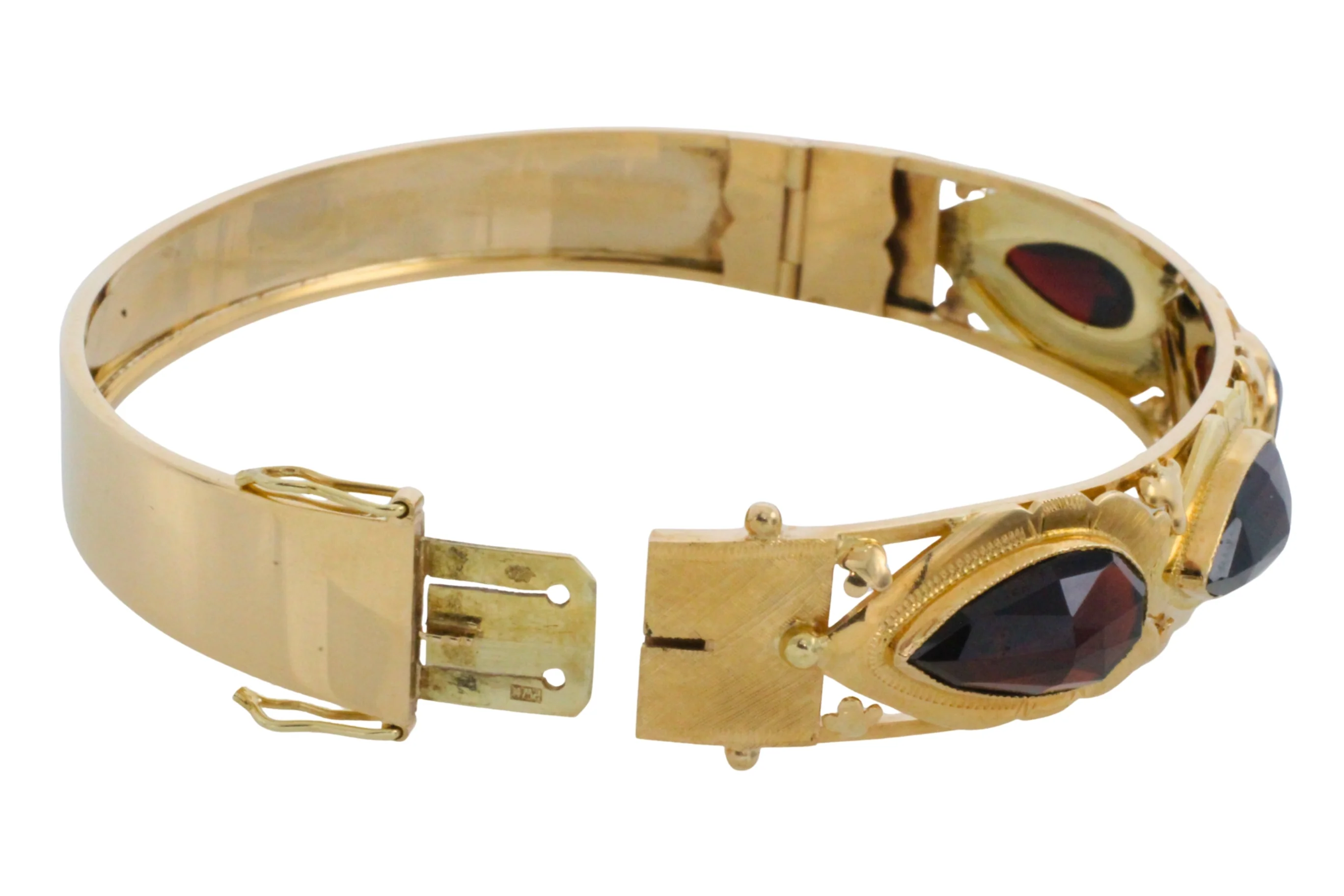 Vintage garnet bracelet in 14 carat gold - Image 6