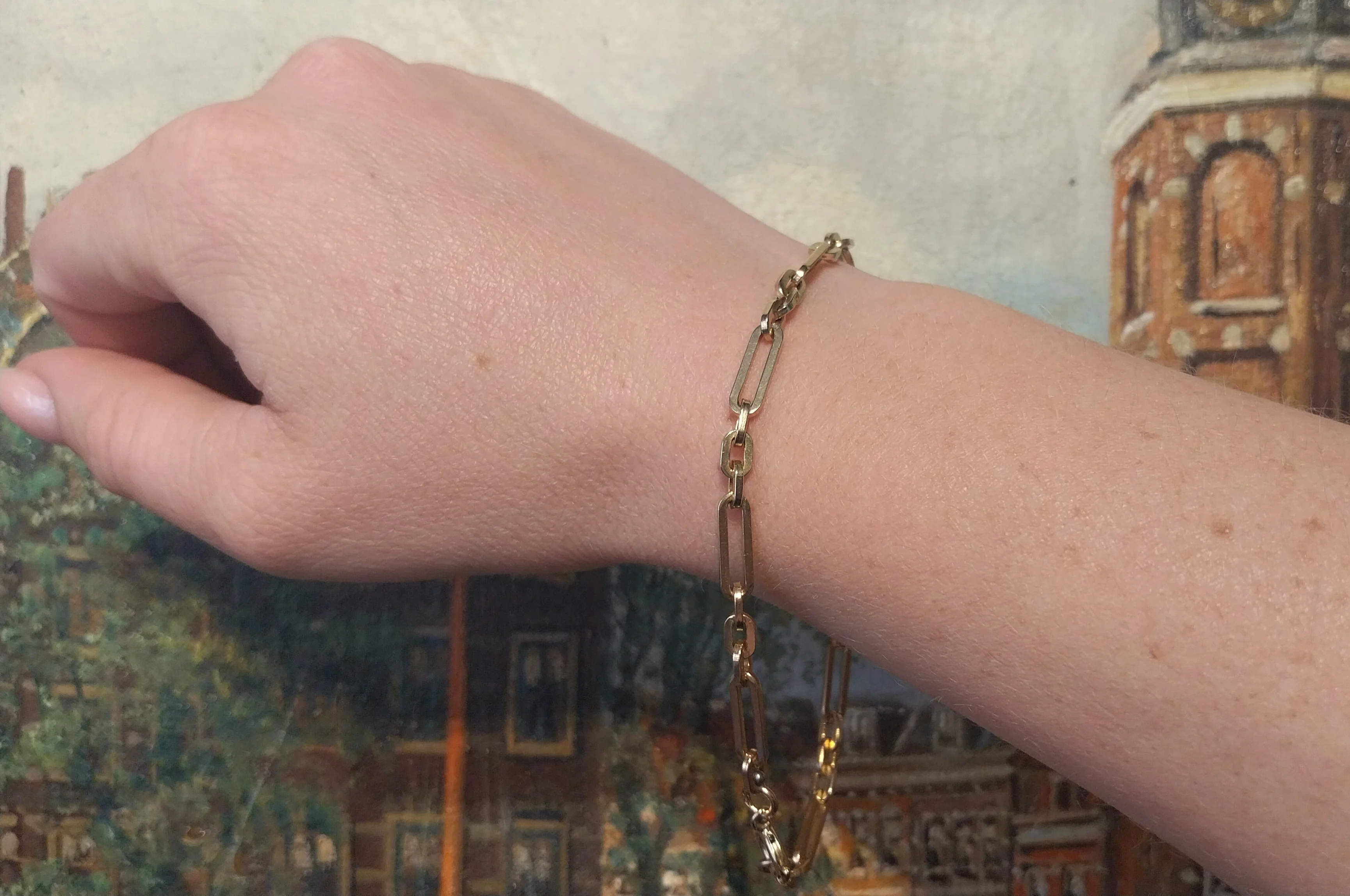 Vintage link bracelet in 18 carat gold - Image 5