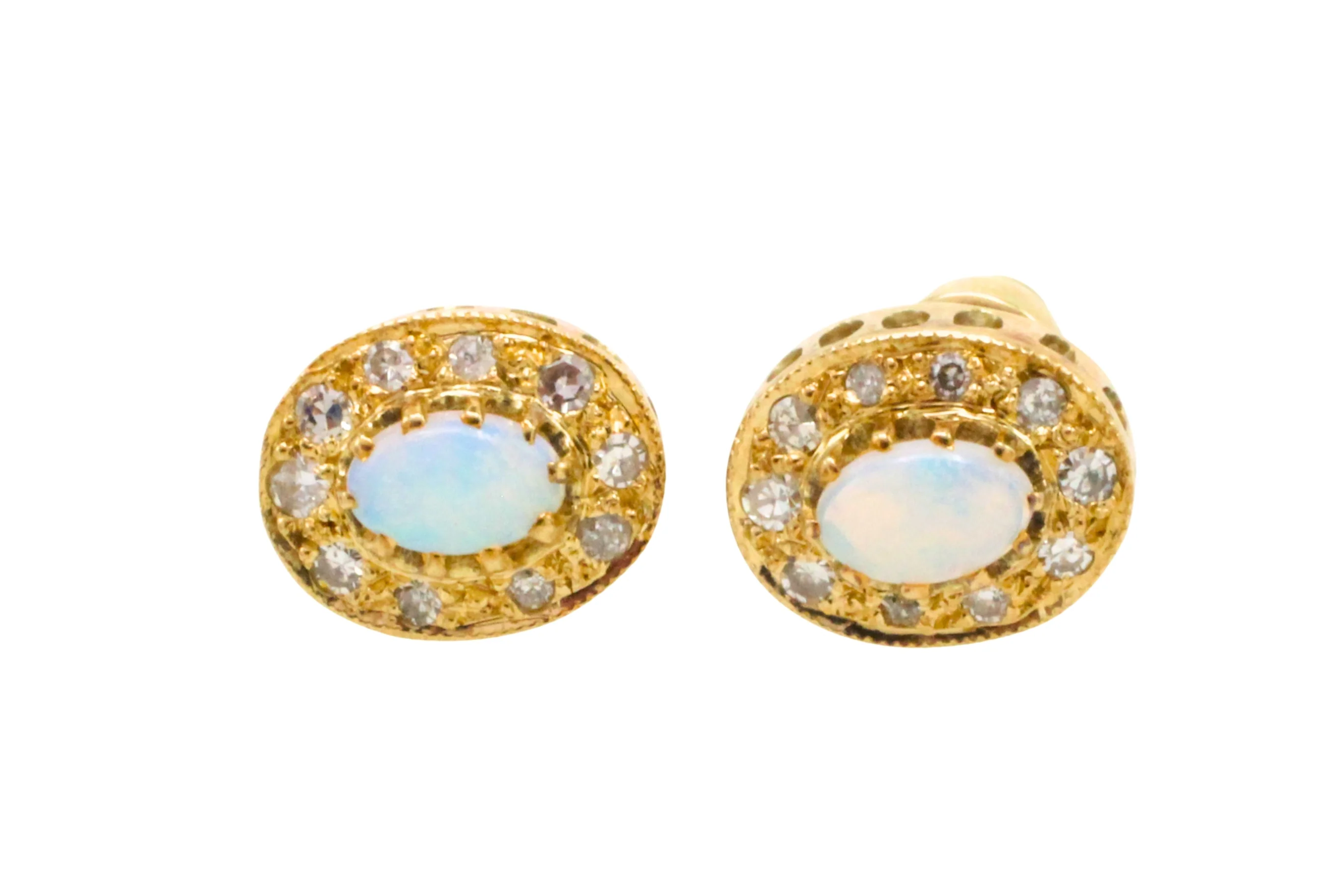 Vintage opal and diamond studs - Image 4