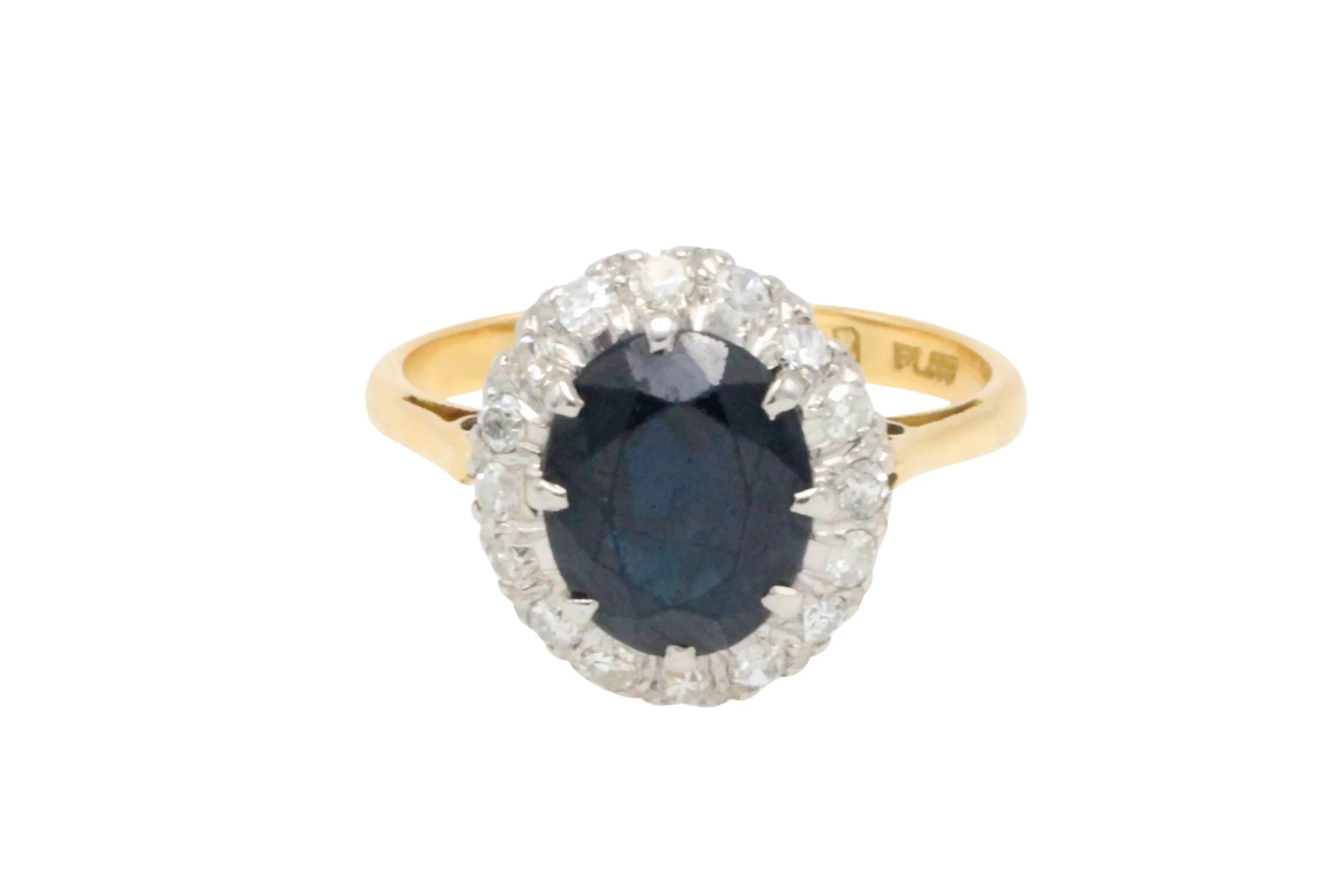 Vintage sapphire and diamond cluster ring - Image 4