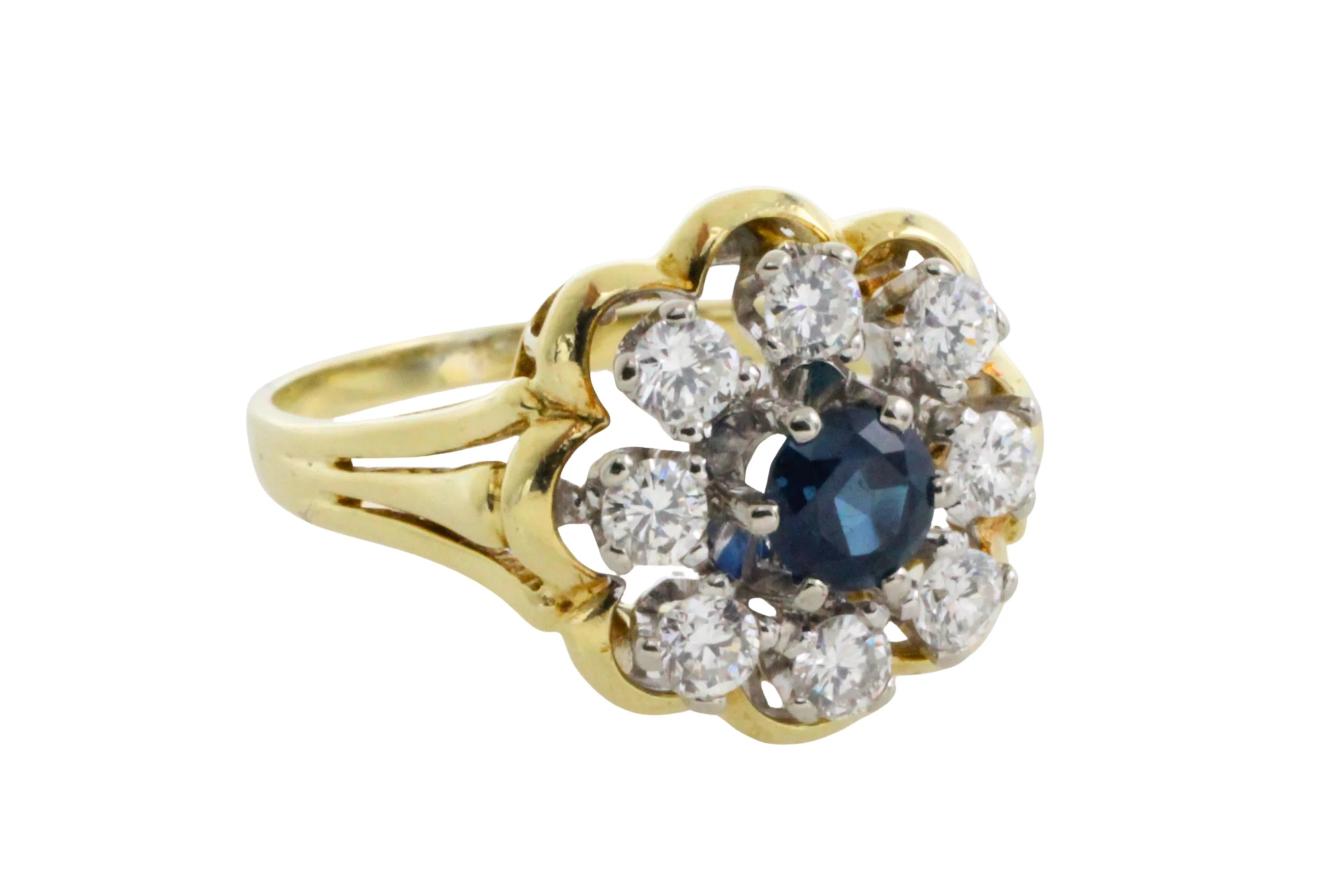 Vintage sapphire and diamond cluster ring - Image 2