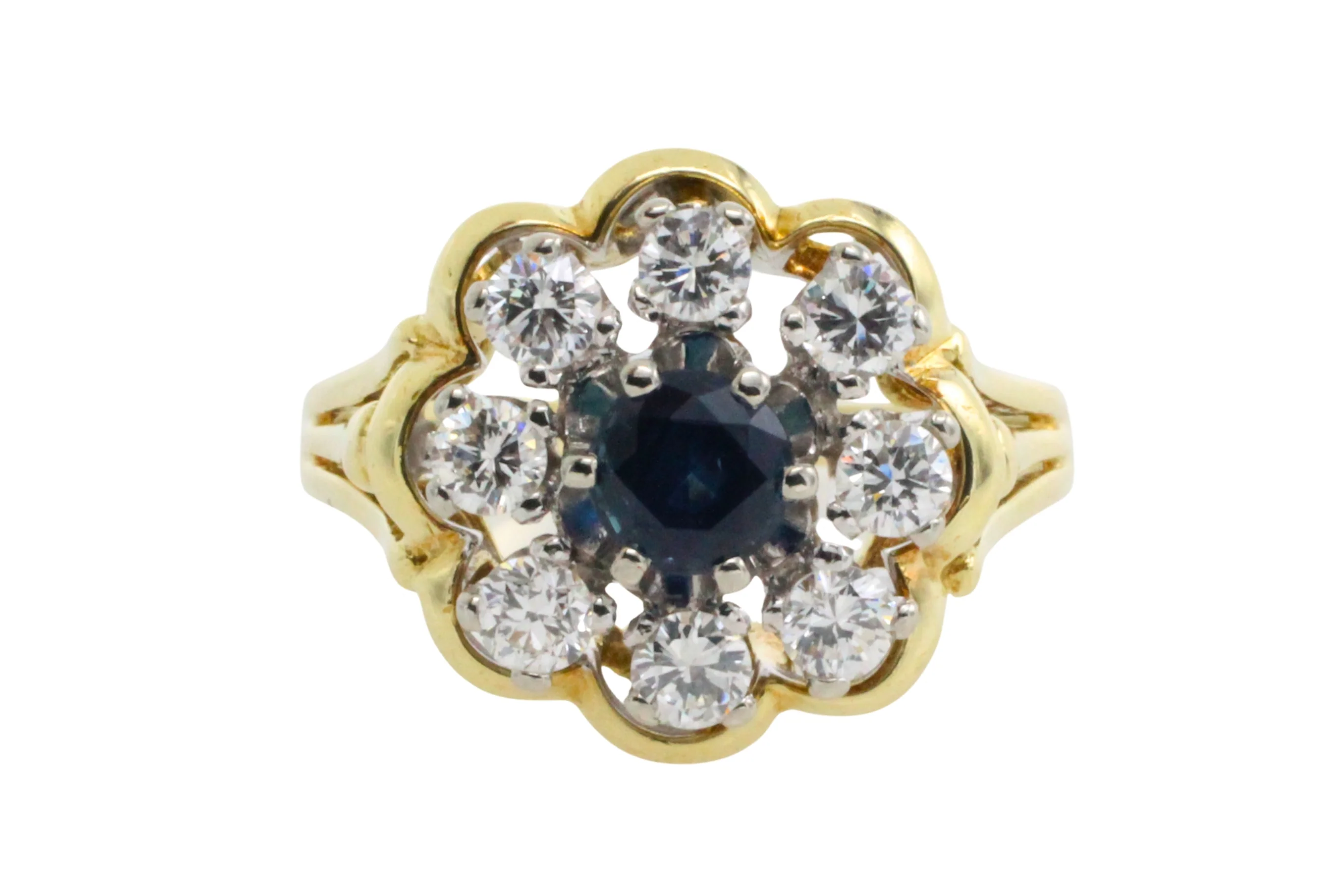 Vintage sapphire and diamond cluster ring - Image 3