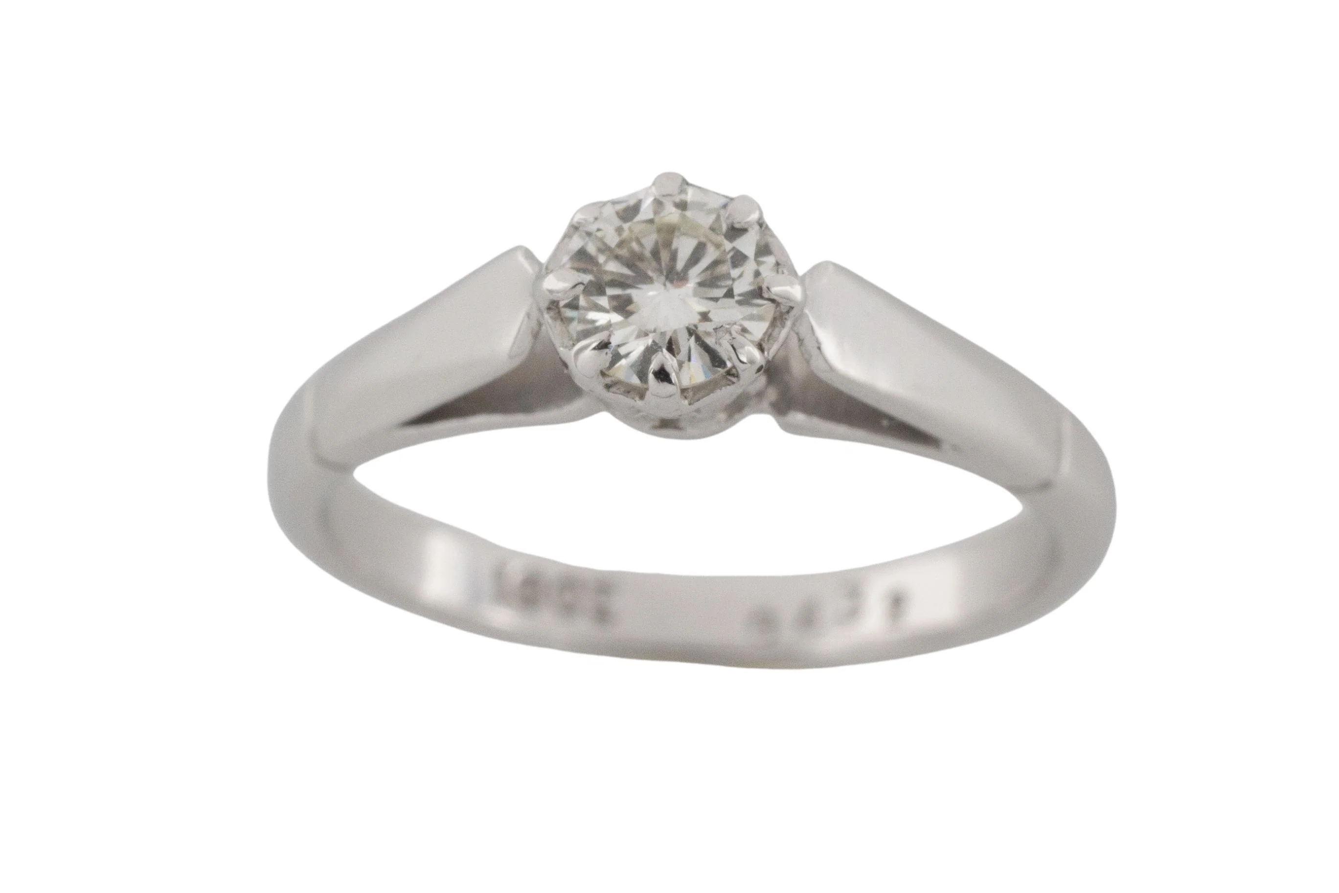White gold diamond solitaire ring - Image 4