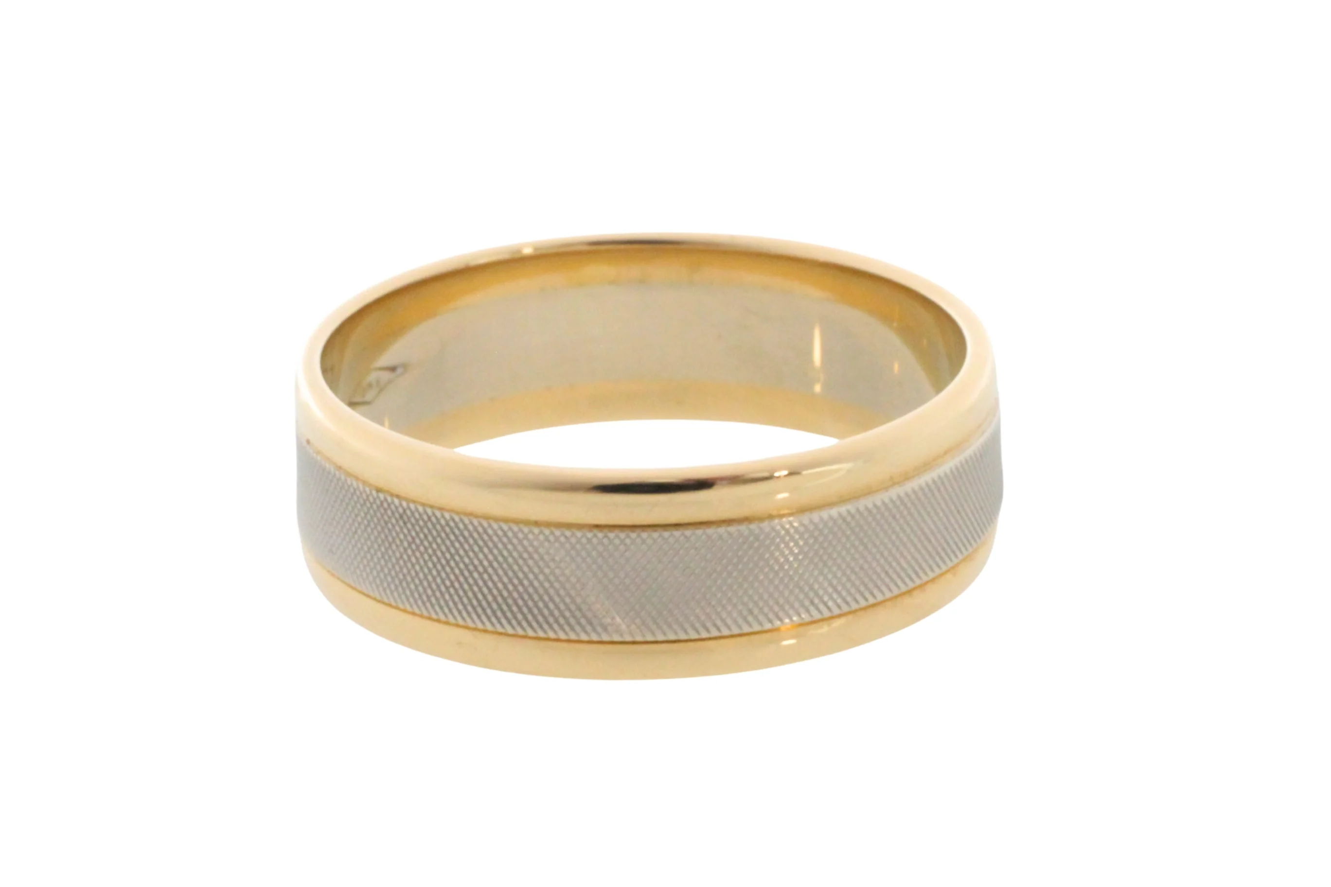 Yellow and white gold wedding band - Image 3